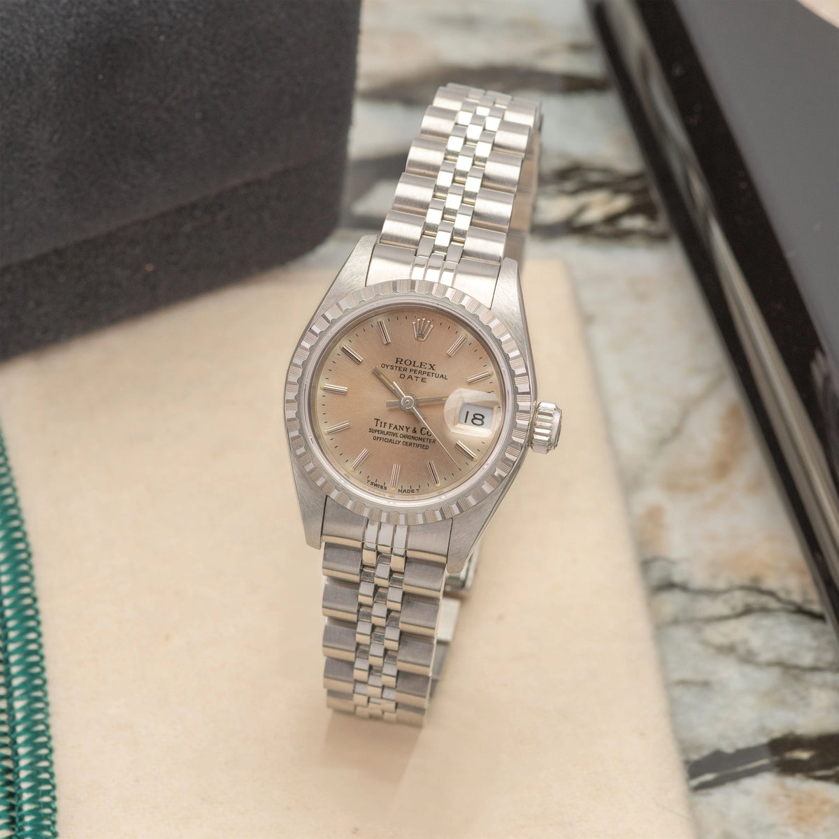 1991 Rolex Lady Oyster Perpetual Date 'Tiffany & Co' LNOS Ref. 69240 (Box and Papers)