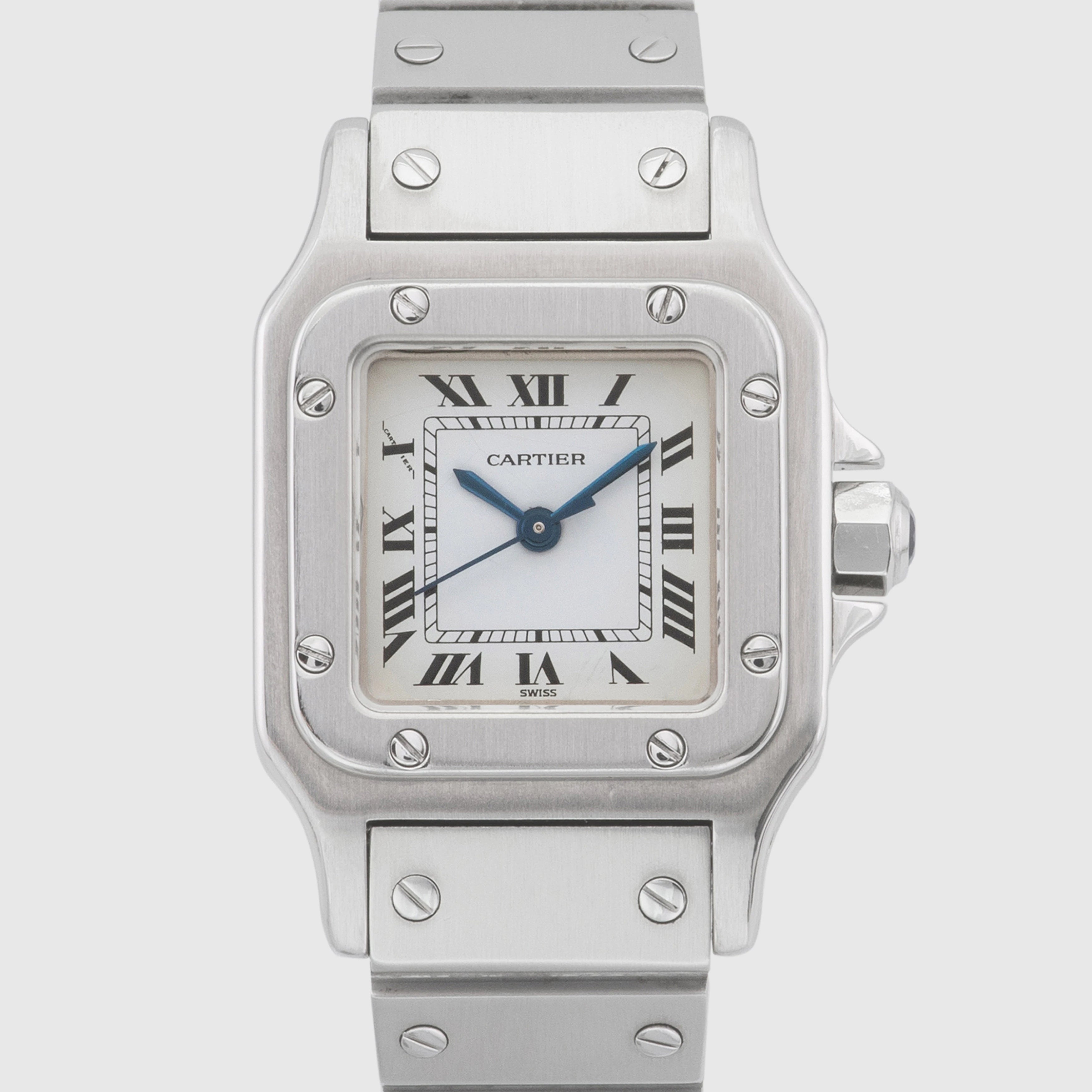 1980's Cartier Santos Carree White Roman Dial Ref. 0901