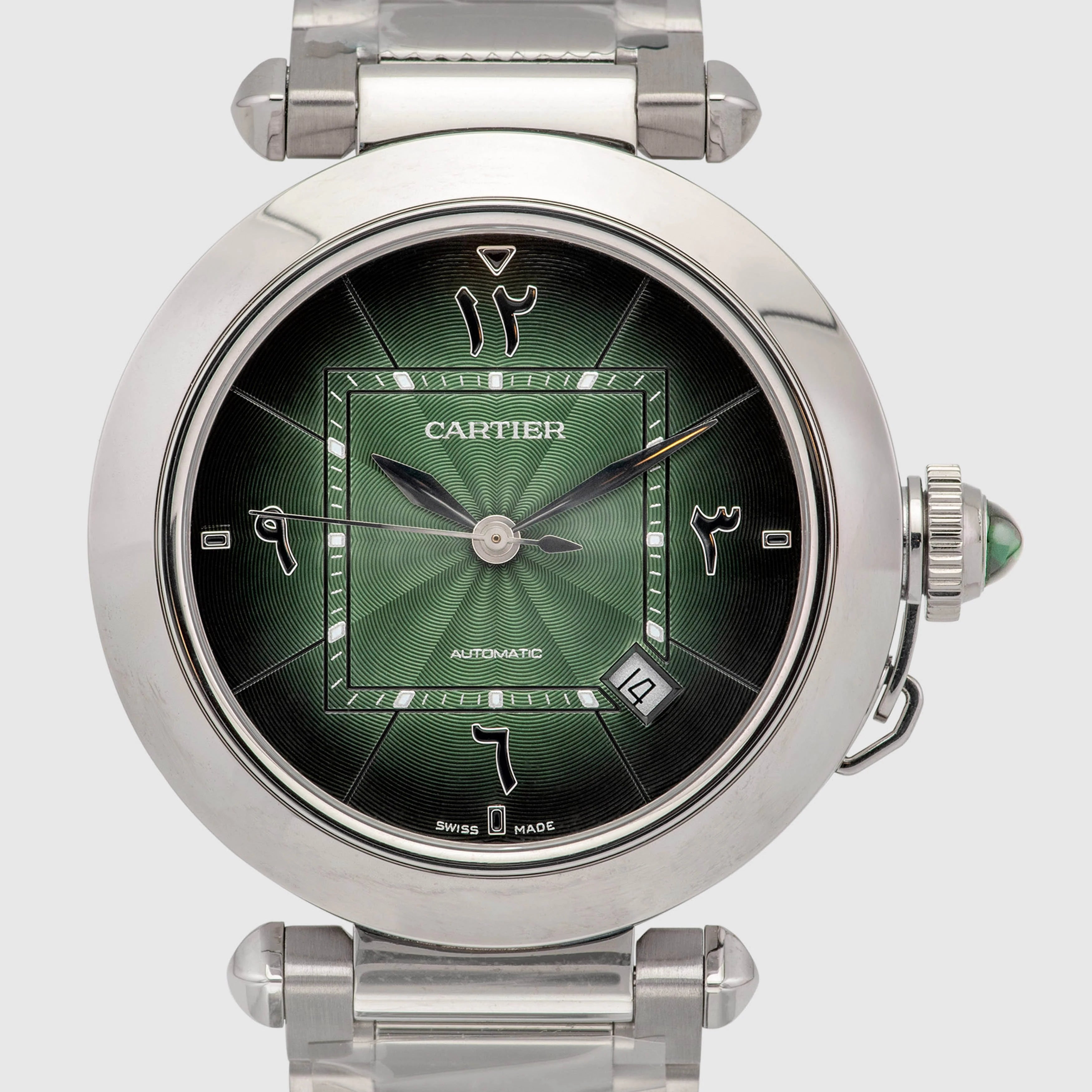 2021 Cartier Pasha Green Arabic Hindi Dial 'NEW' Ref. WSPA0022 (Full Set)