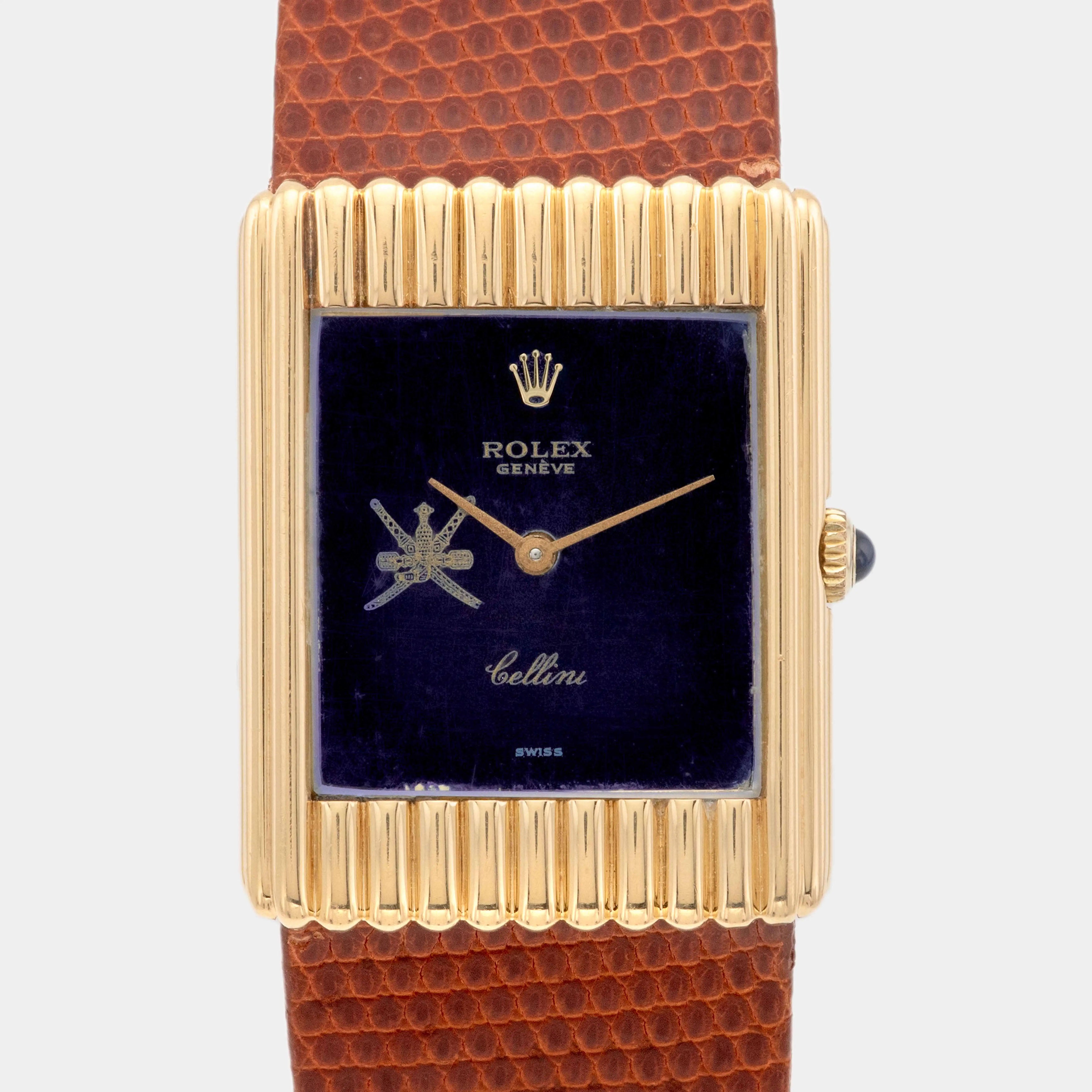 1975 Rolex Cellini Blue/Purple Mirror Dial 'Khanjar' Yellow Gold Ref. 4016