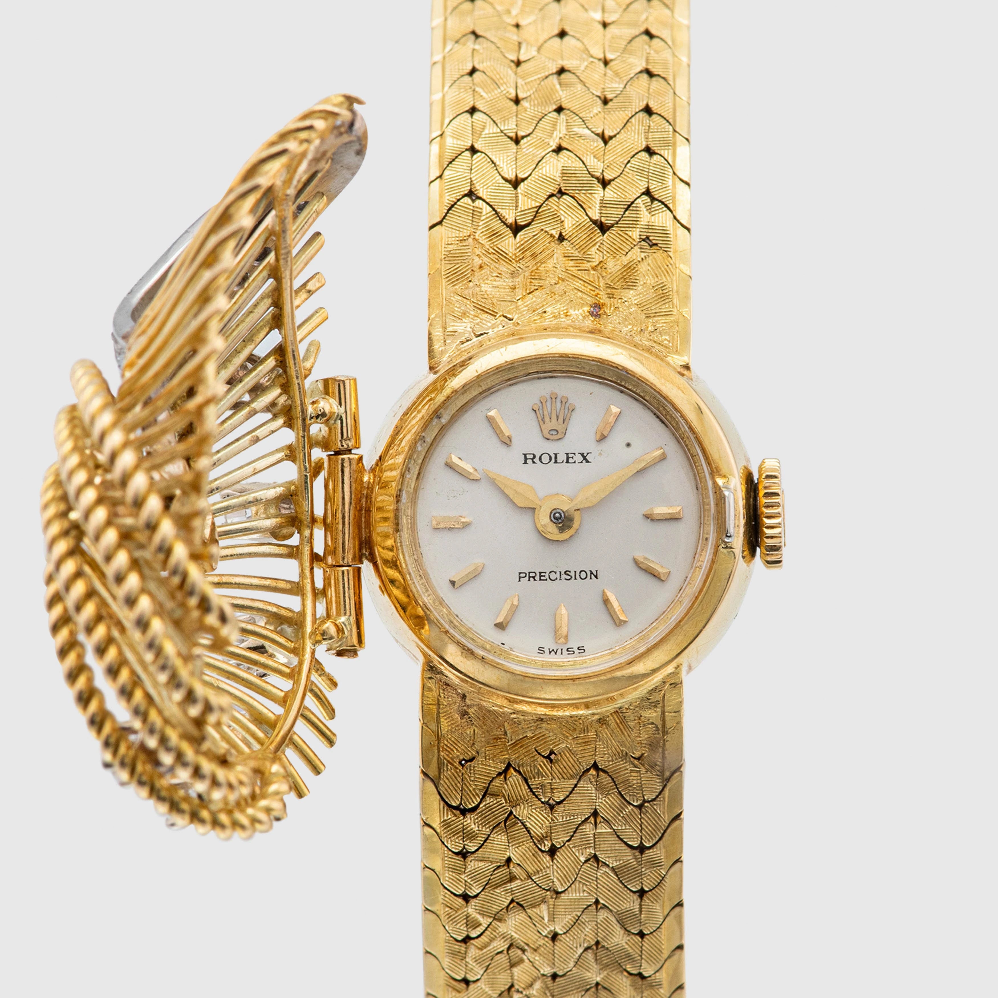 1970's Rolex Precision Ladies Cocktail 18k YG with diamonds