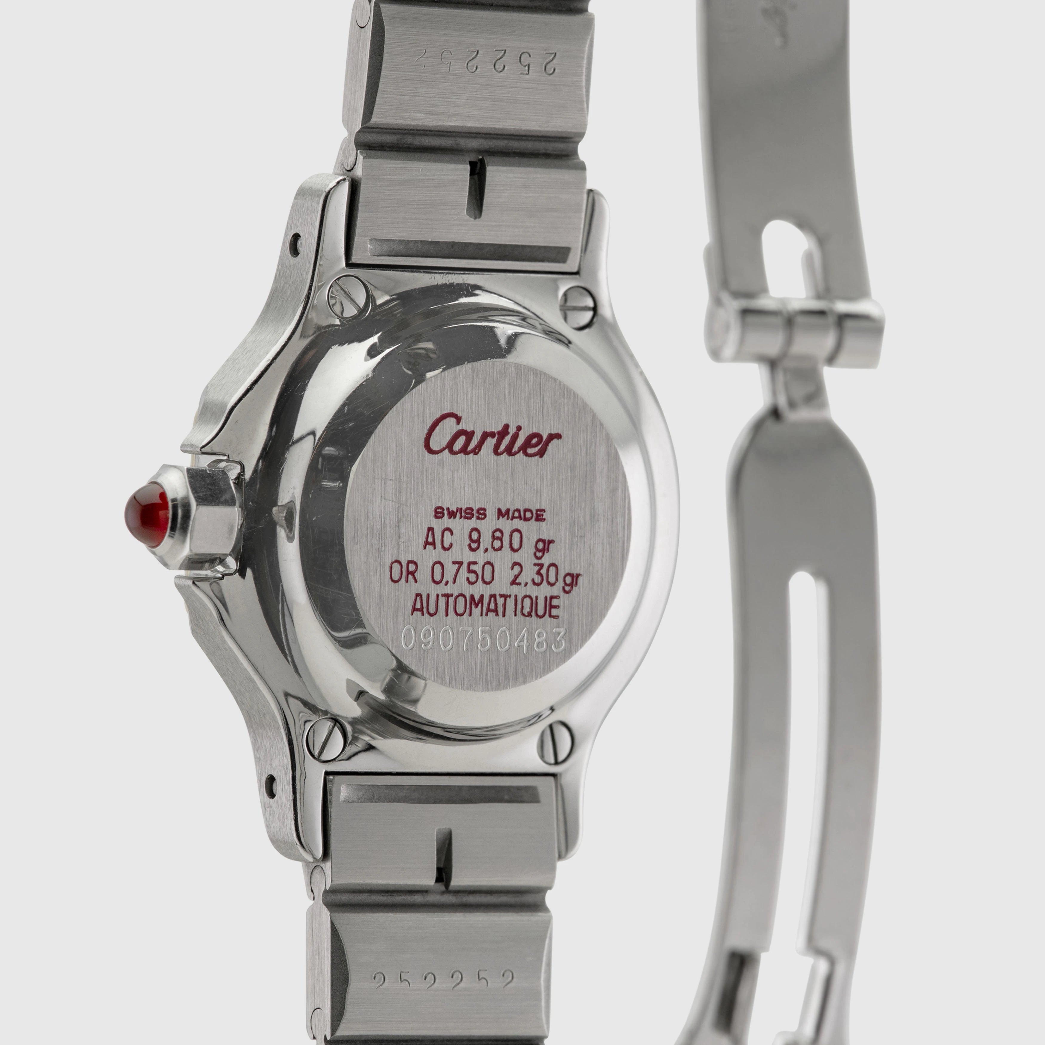1990's Cartier Santos Octo St/G Burgundy Dial Ref. 907 (with Box & Warranty Booklet)
