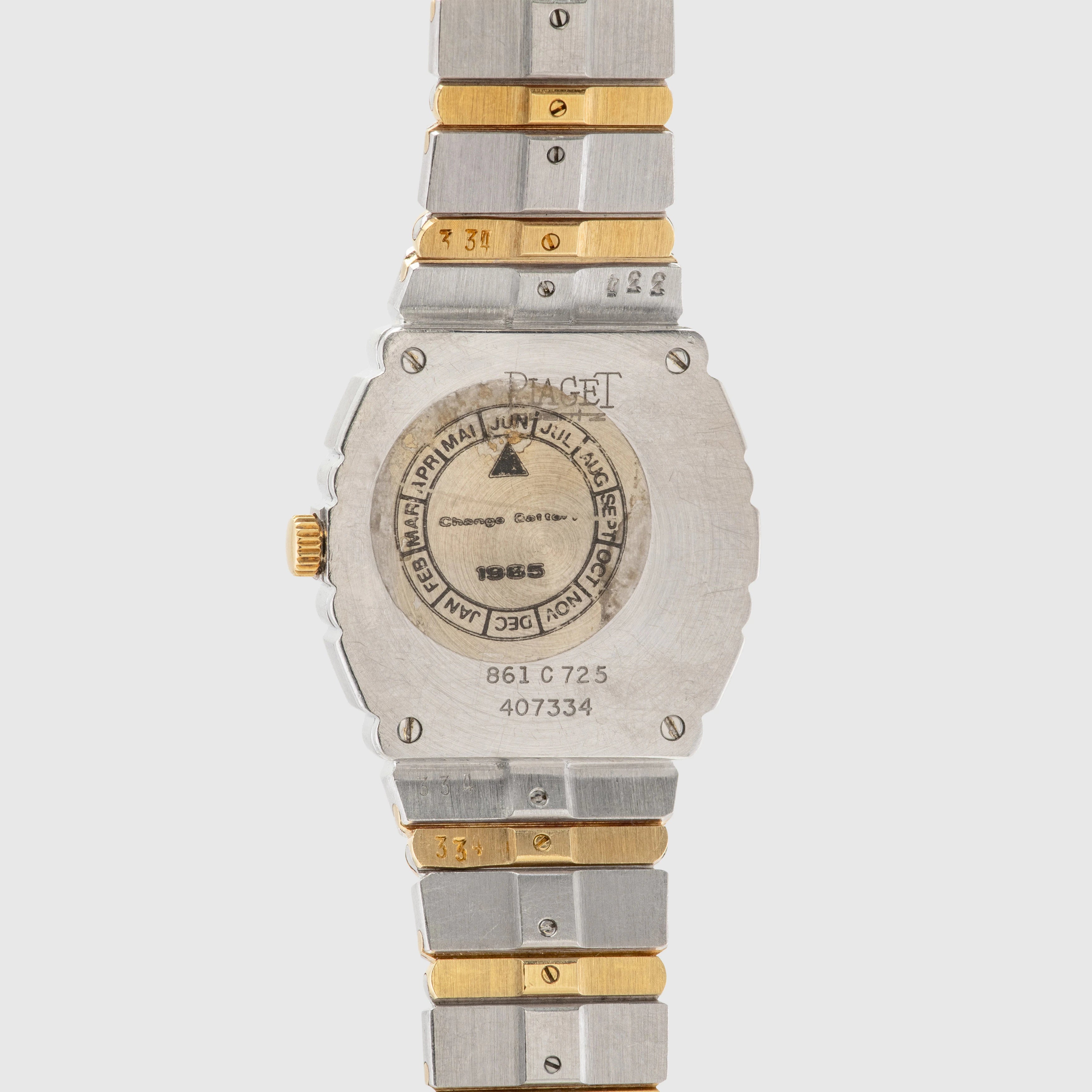 1980's Piaget Polo Lady Onyx & Diamonds Gadroon Ref. 861 C725