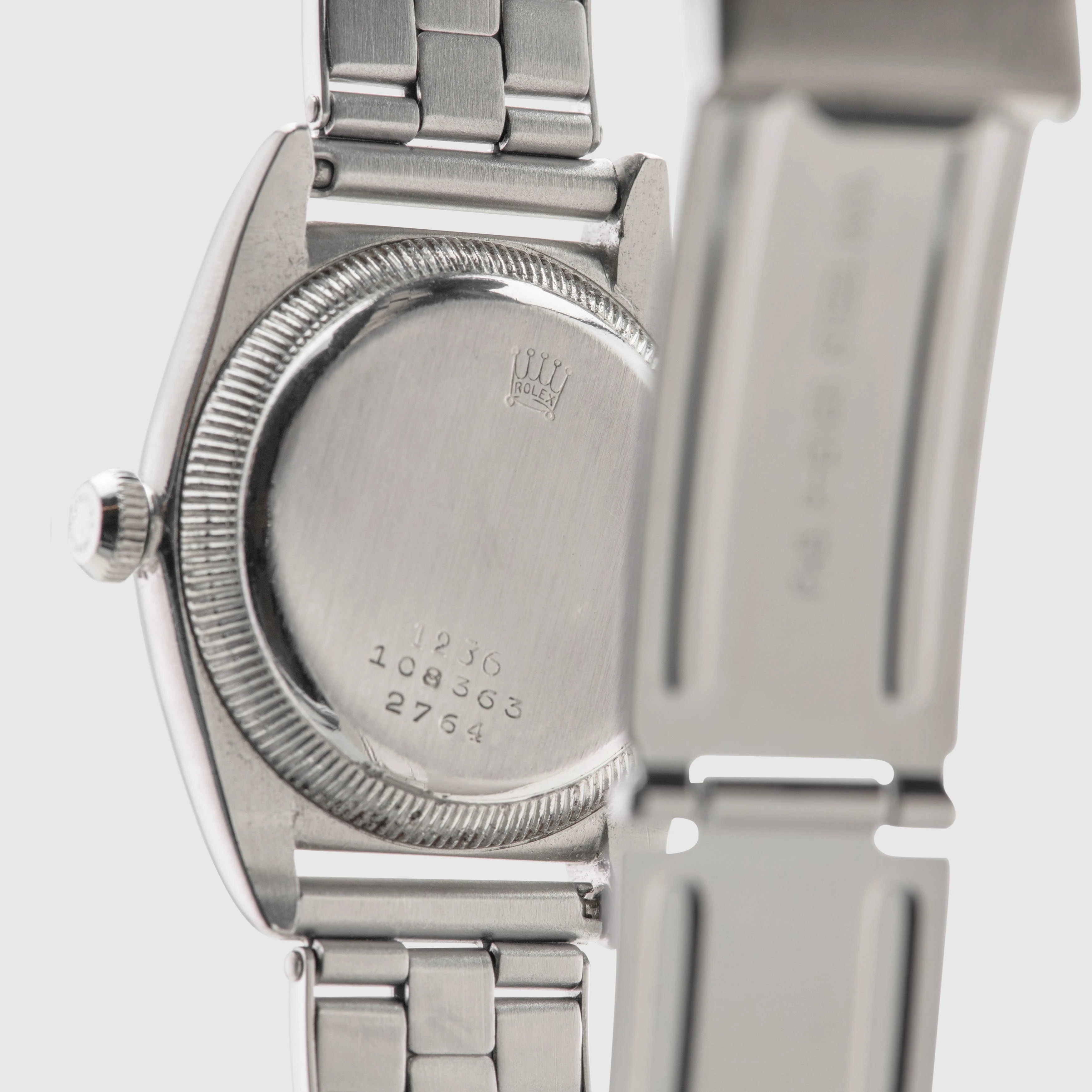 1941 Rolex Bubbleback Stainless Steel White & Pink Gold dial Ref. 2764