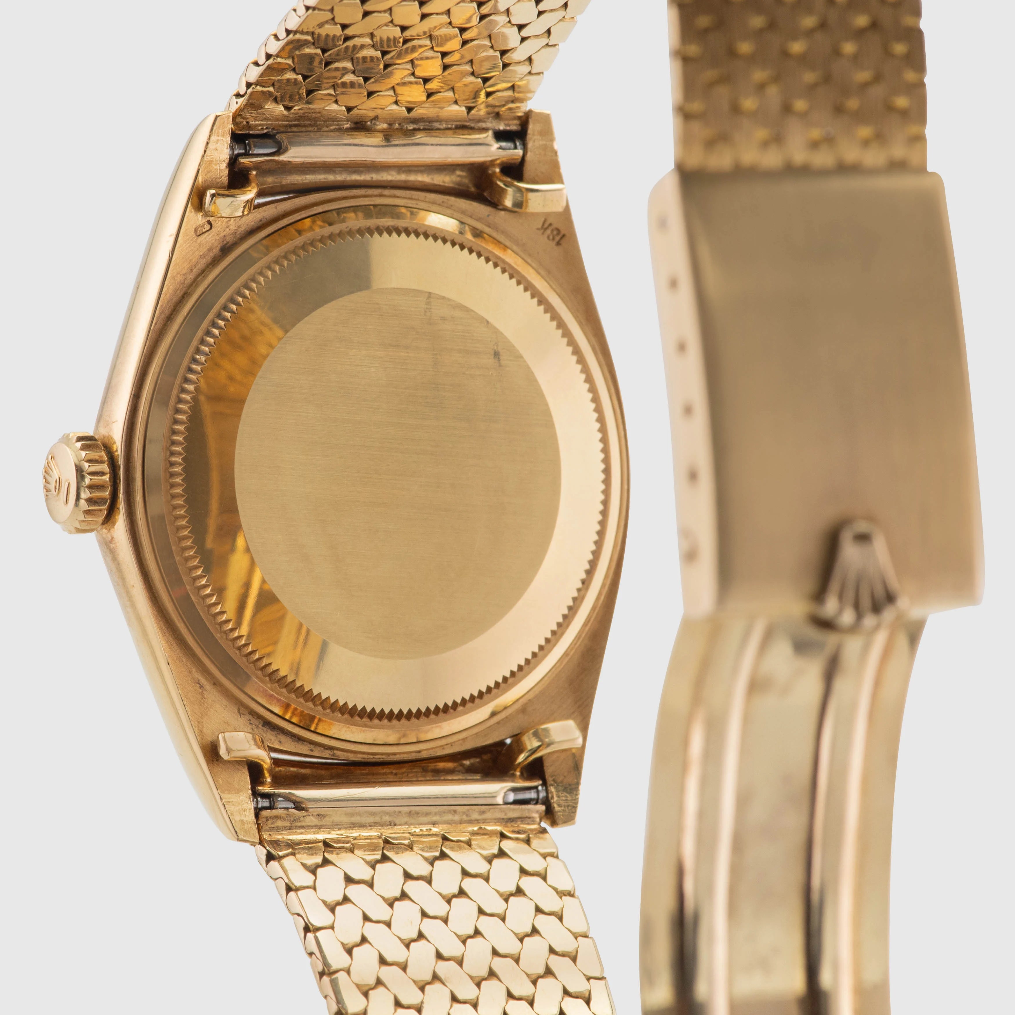 1972 Rolex Datejust 18K Yellow Gold Tiger Eye Dial Bark Finish with Special Bracelet Ref. 1607