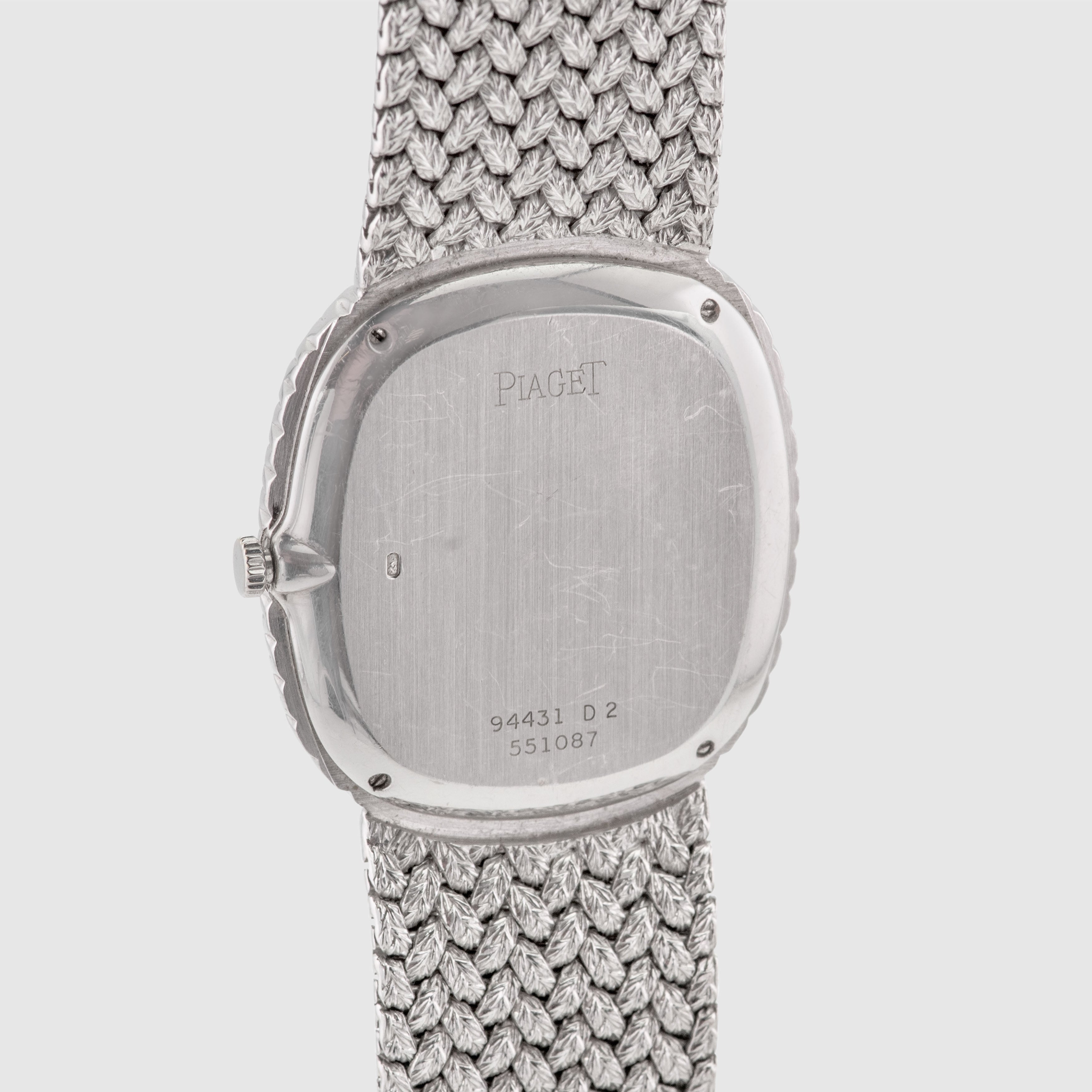 1991 Piaget Ellipse 18K White Gold Emeralds Pavee Dial Ref. 94431 D2
