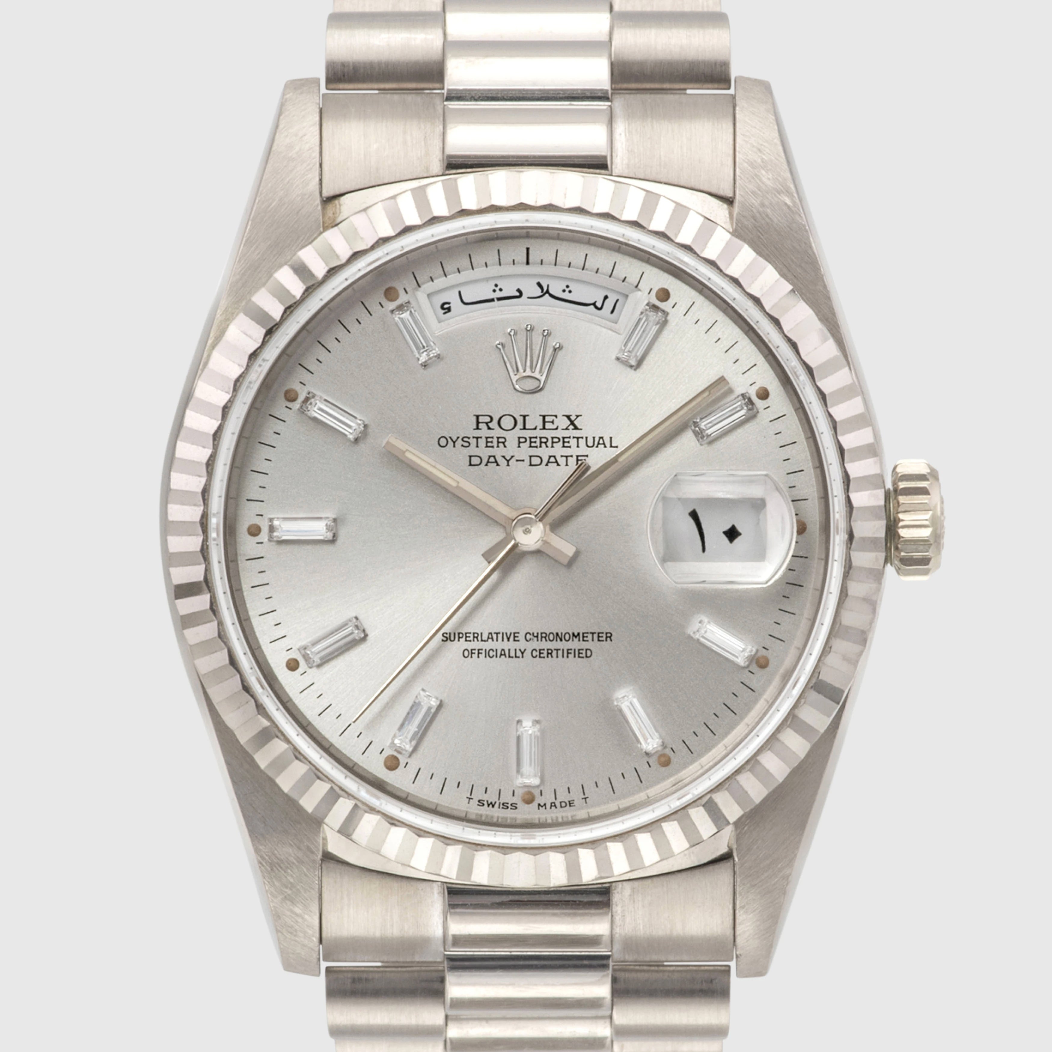 1995 Rolex Day Date Baguettes Dial Arabic Discs Ref. 18239 (Saudi Papers)