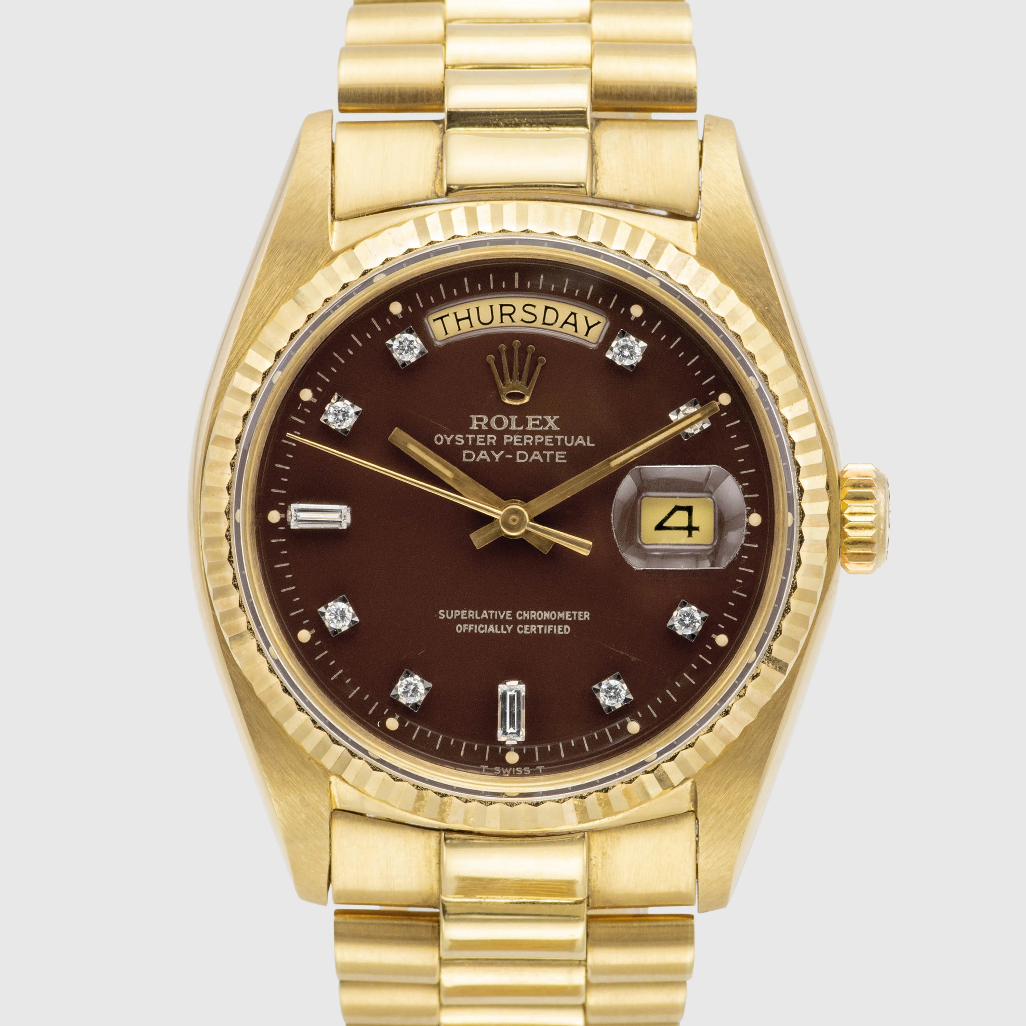 1967 Rolex Day Date Oxblood Stella Diamond Dial Ref. 1803 (with Papers)