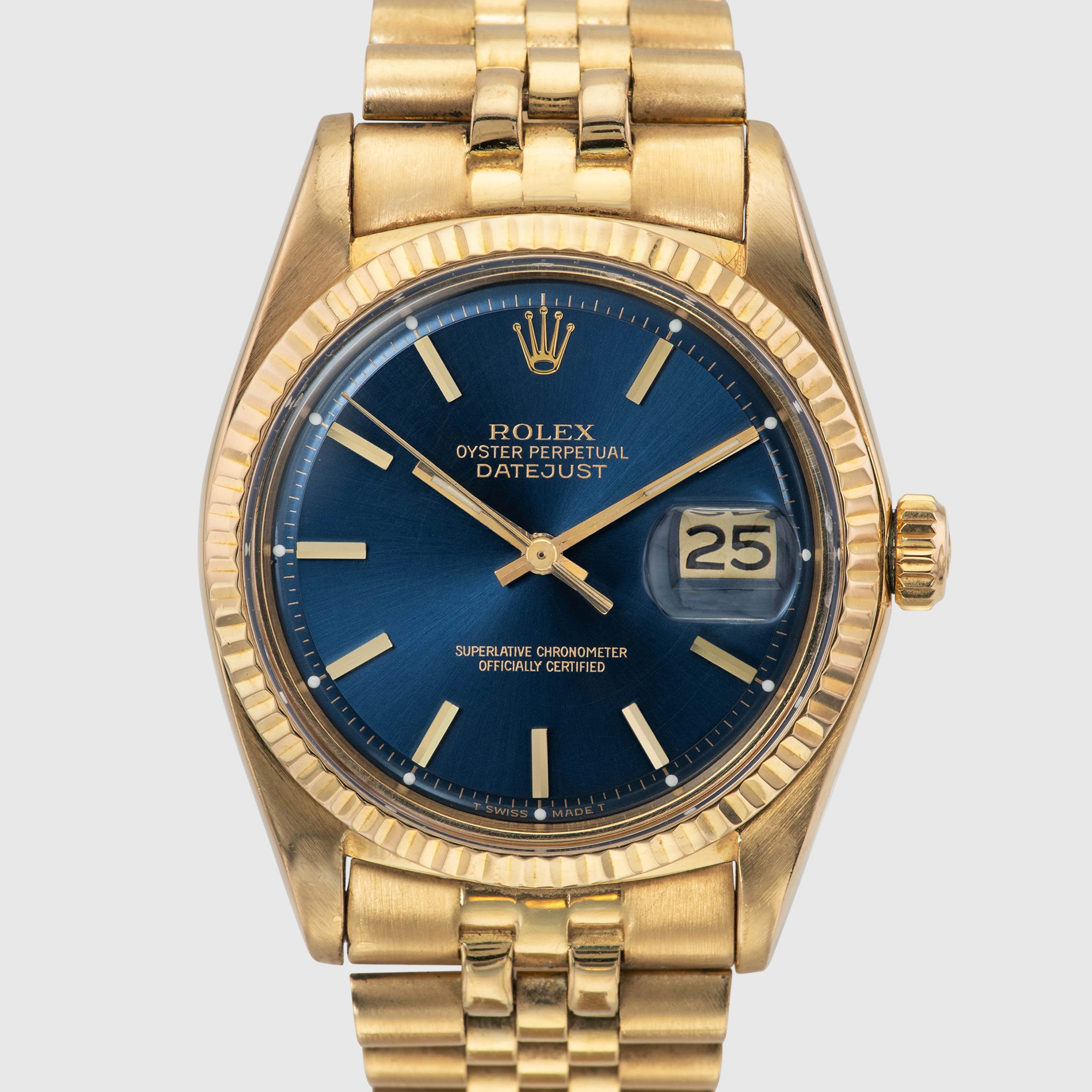 1973 Rolex Datejust 18K Blue Dial Ref. 1601