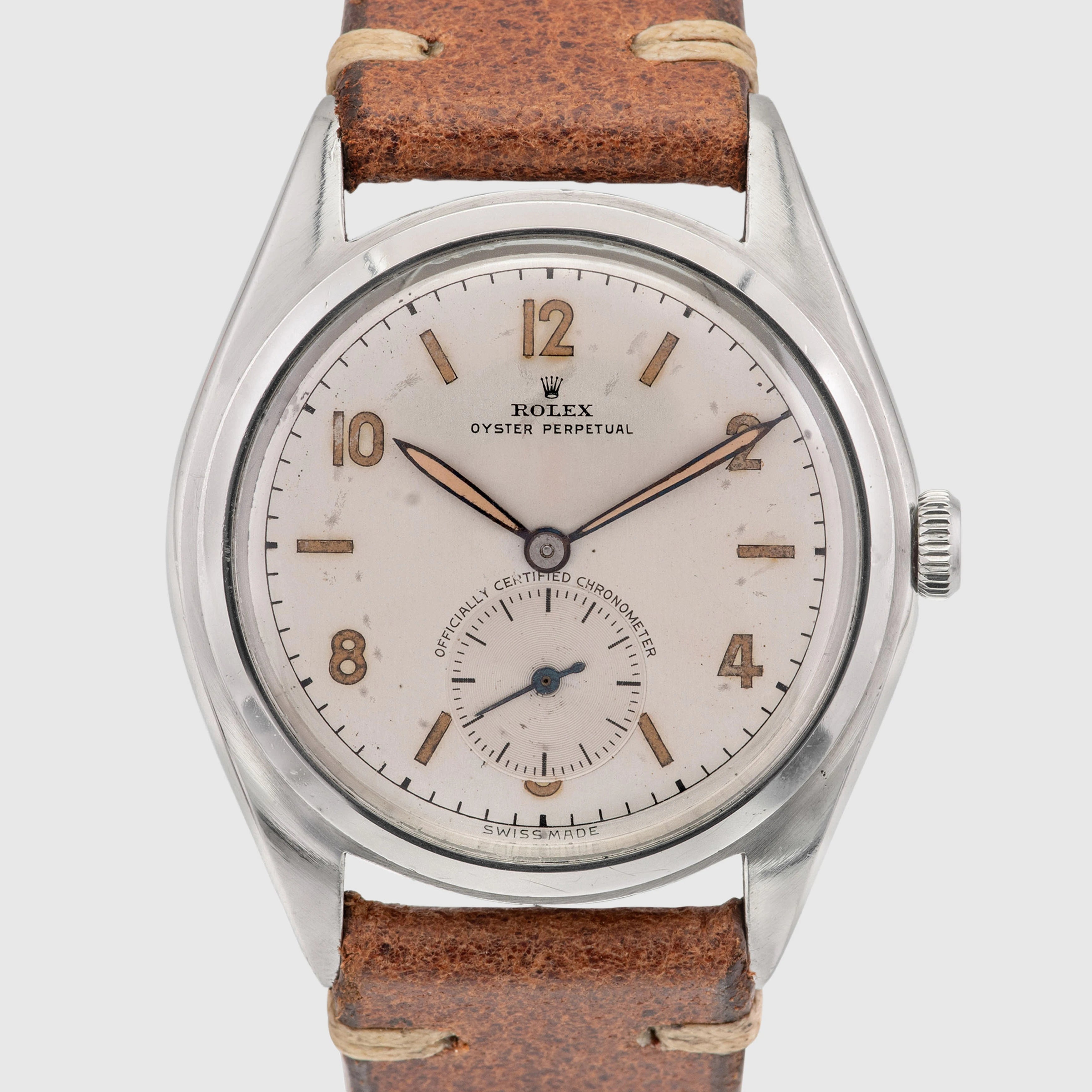 1946 Rolex Rare Big Bubbleback 36mm Arabic Radium dial Ref. 5028