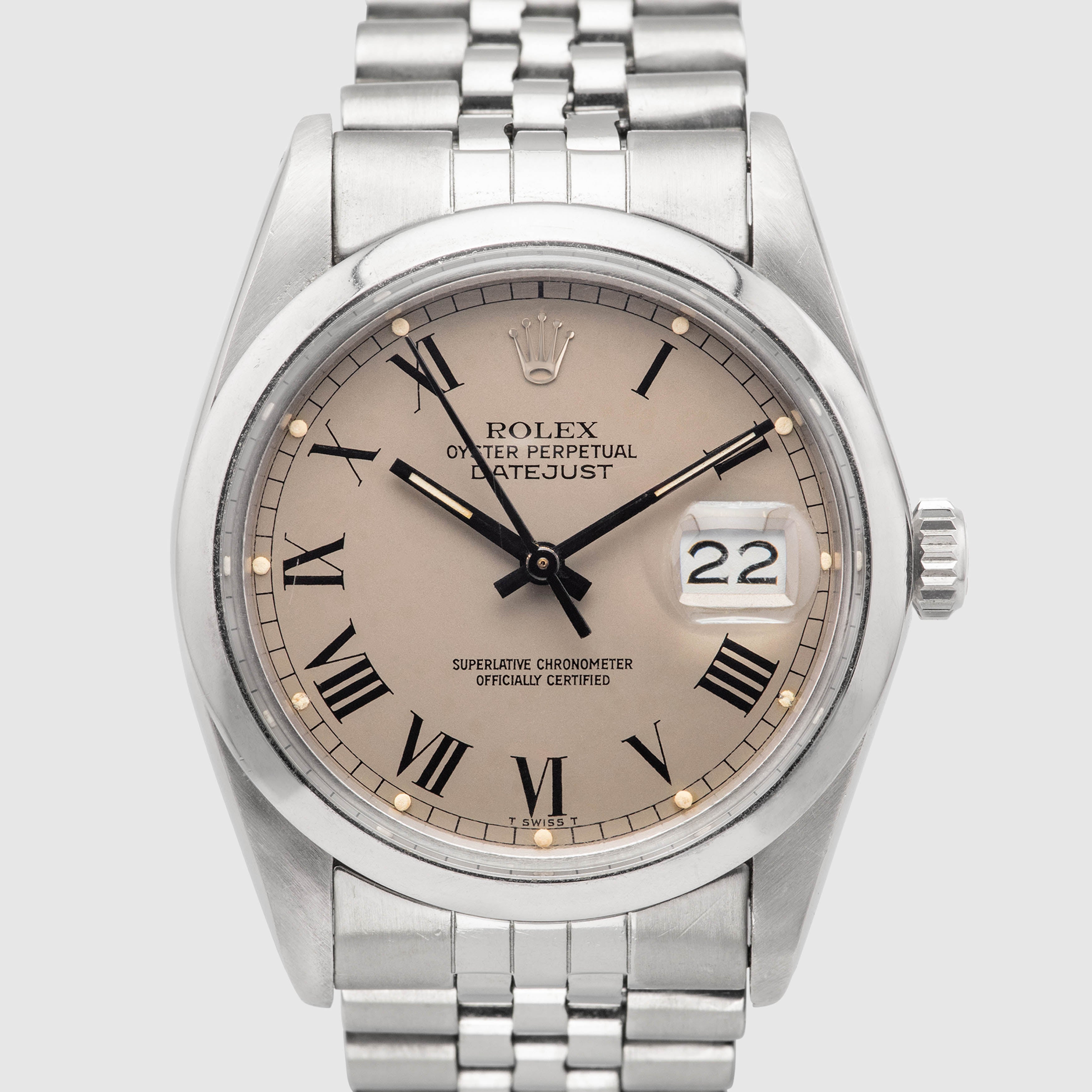 1983 Rolex Datejust Grey Buckley Dial Ref. 16000 (Full Set)