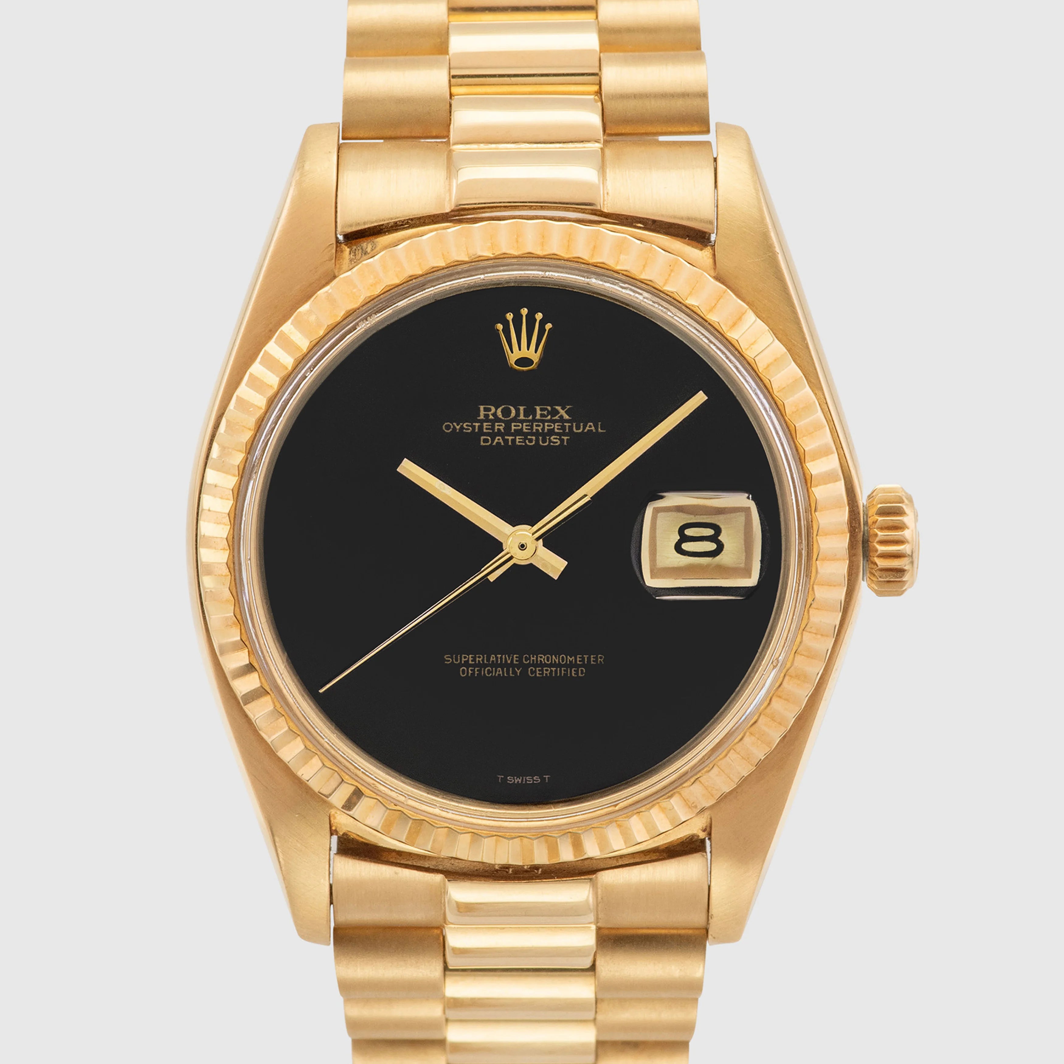 1978 Rolex Datejust Onyx Dial Yellow Gold  Ref. 1601