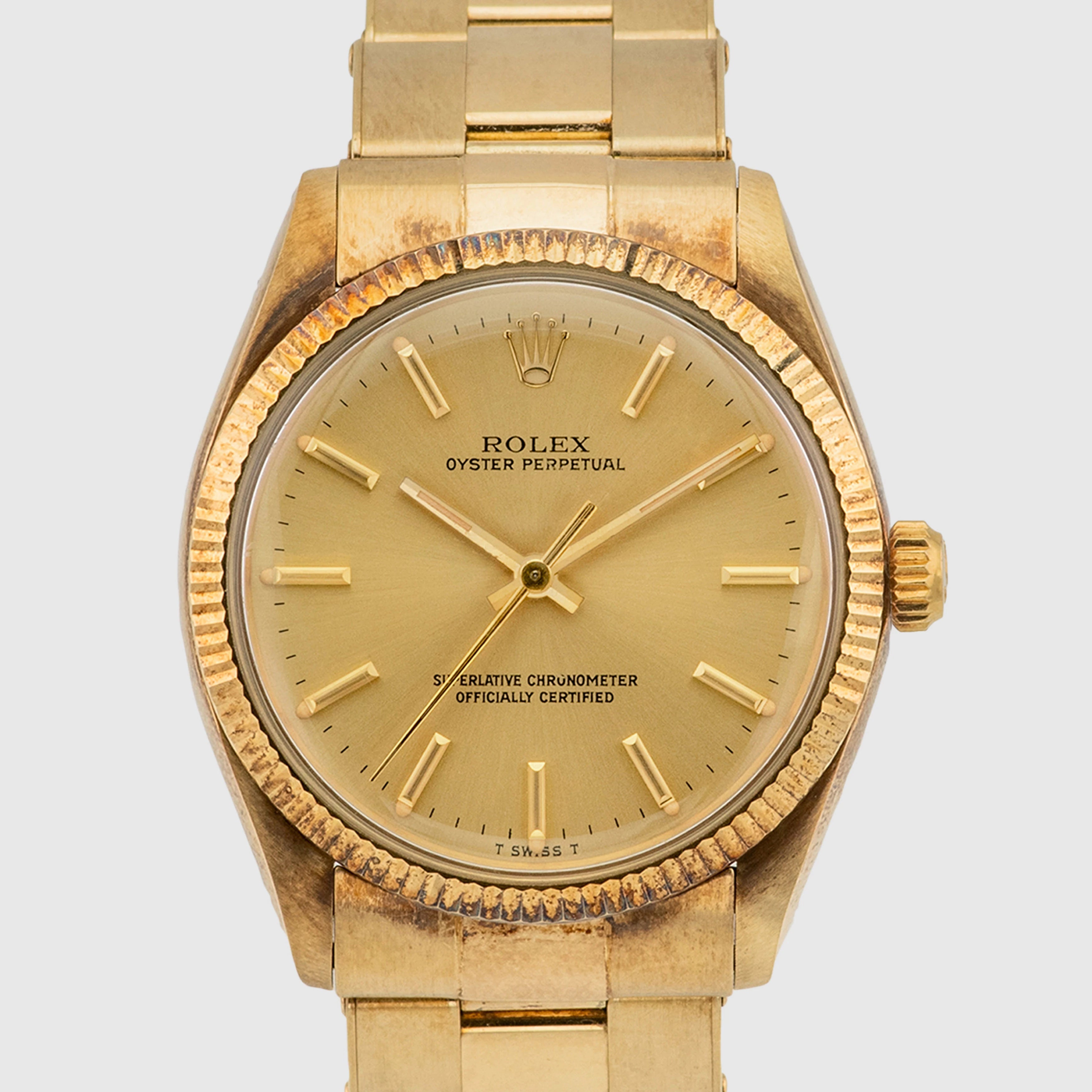 1976 Rolex Oyster Perpetual 18k Yellow Gold 'NOS' Ref. 1005