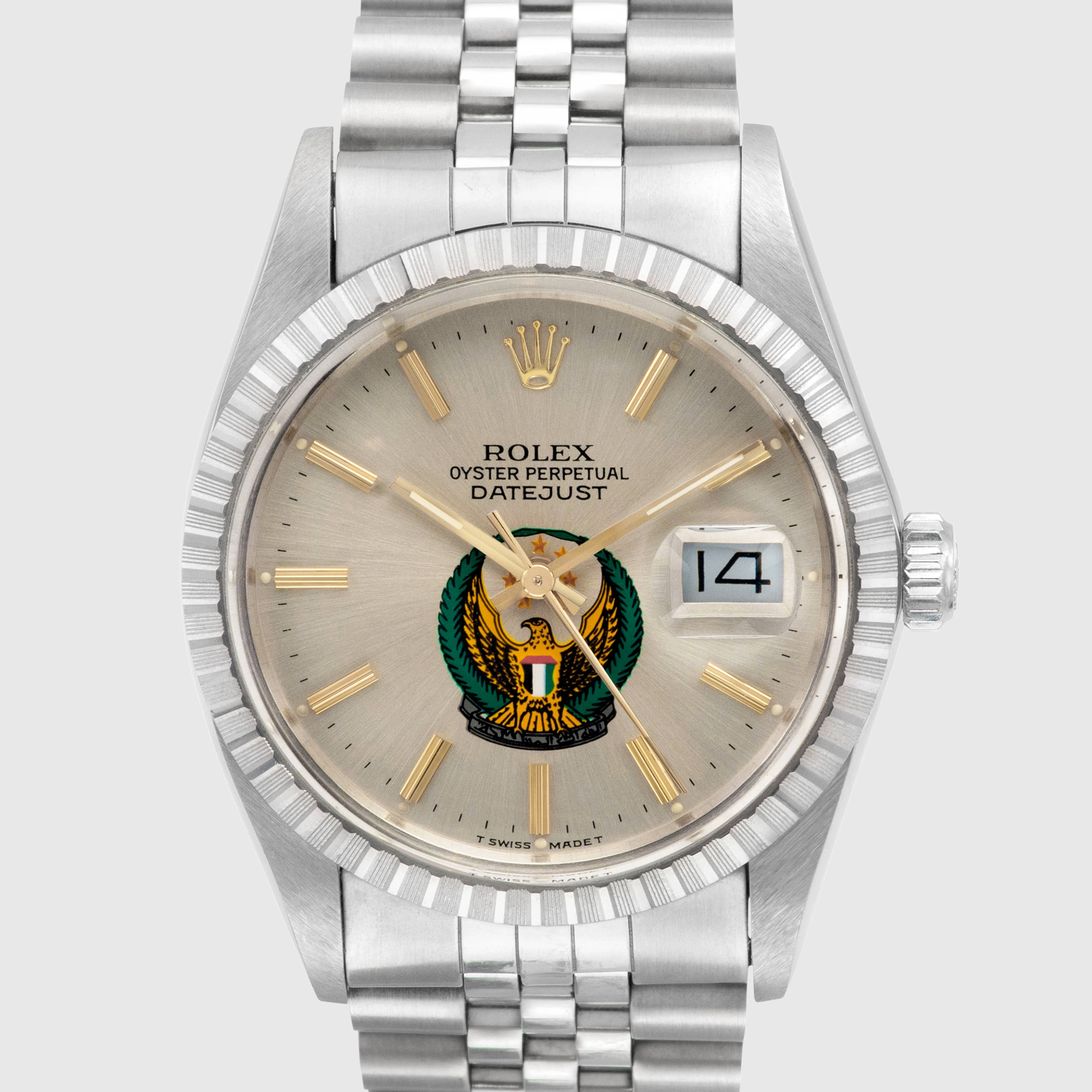 1988 Rolex Datejust Silver Dial 'UAE Armed Forces' Unpolished Like New Ref. 16030 (Full Set)