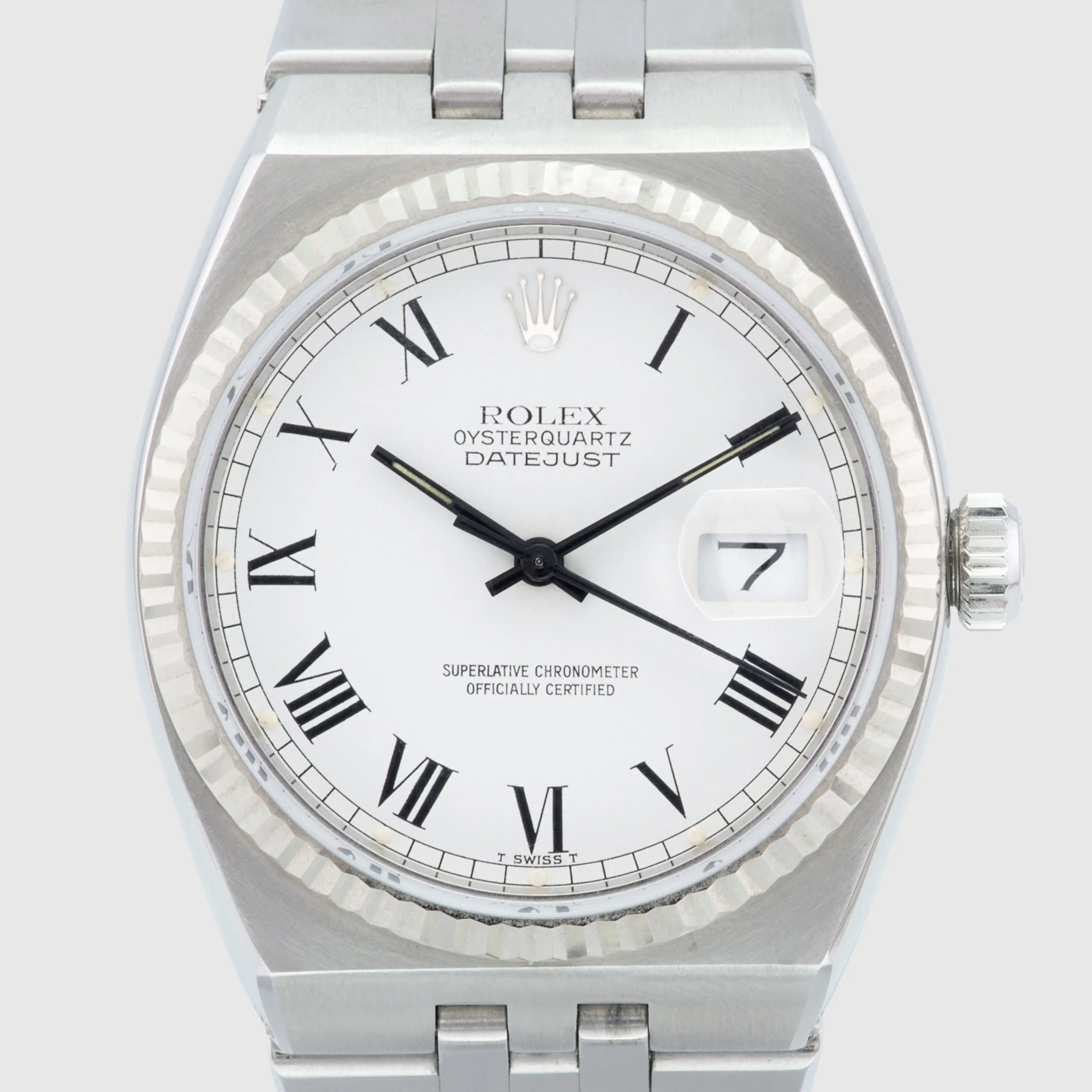 1981 Rolex Datejust Oysterquartz St/WG White Buckley Dial Ref. 17014