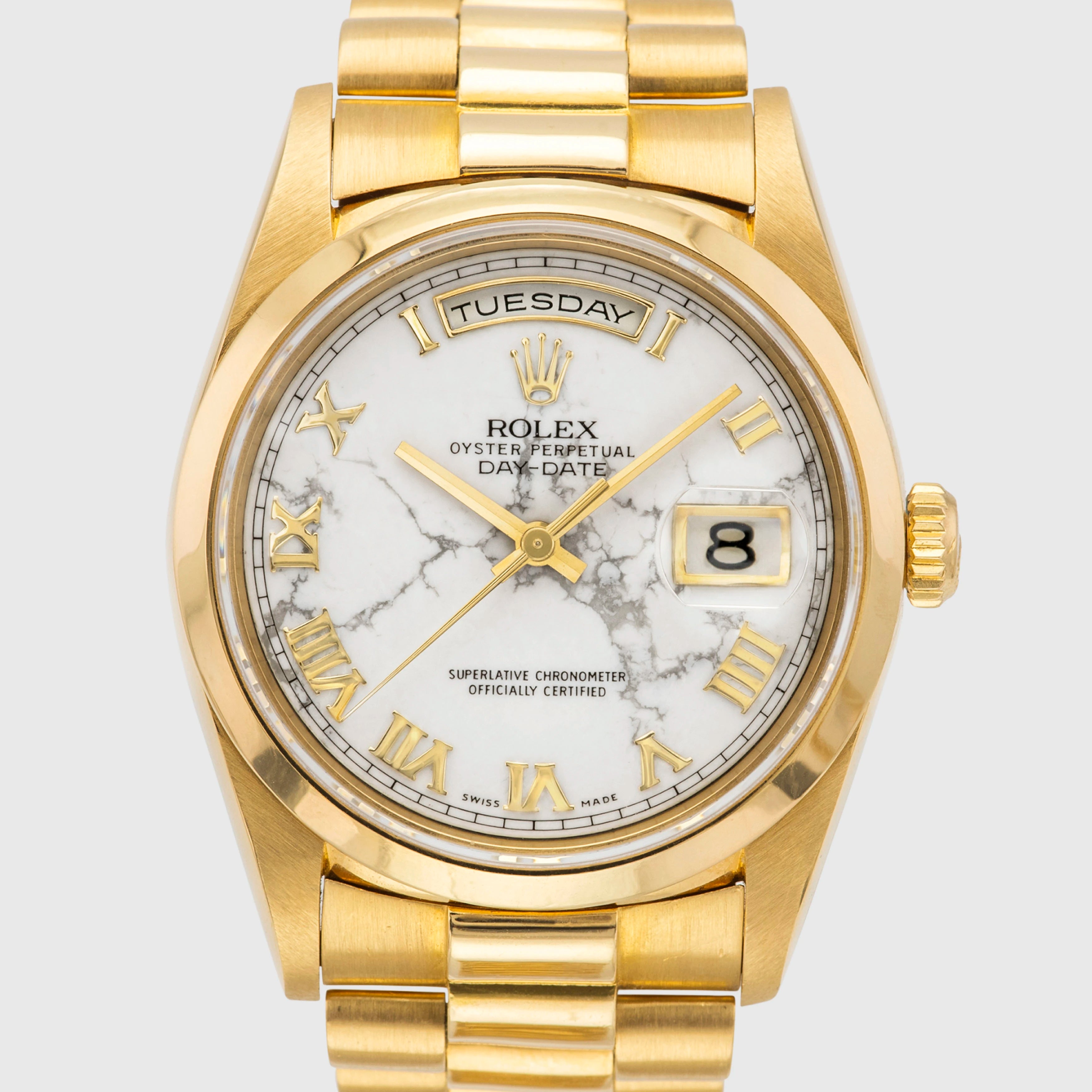 1996 Rolex Day Date Howlite Stone Dial Ref. 18208