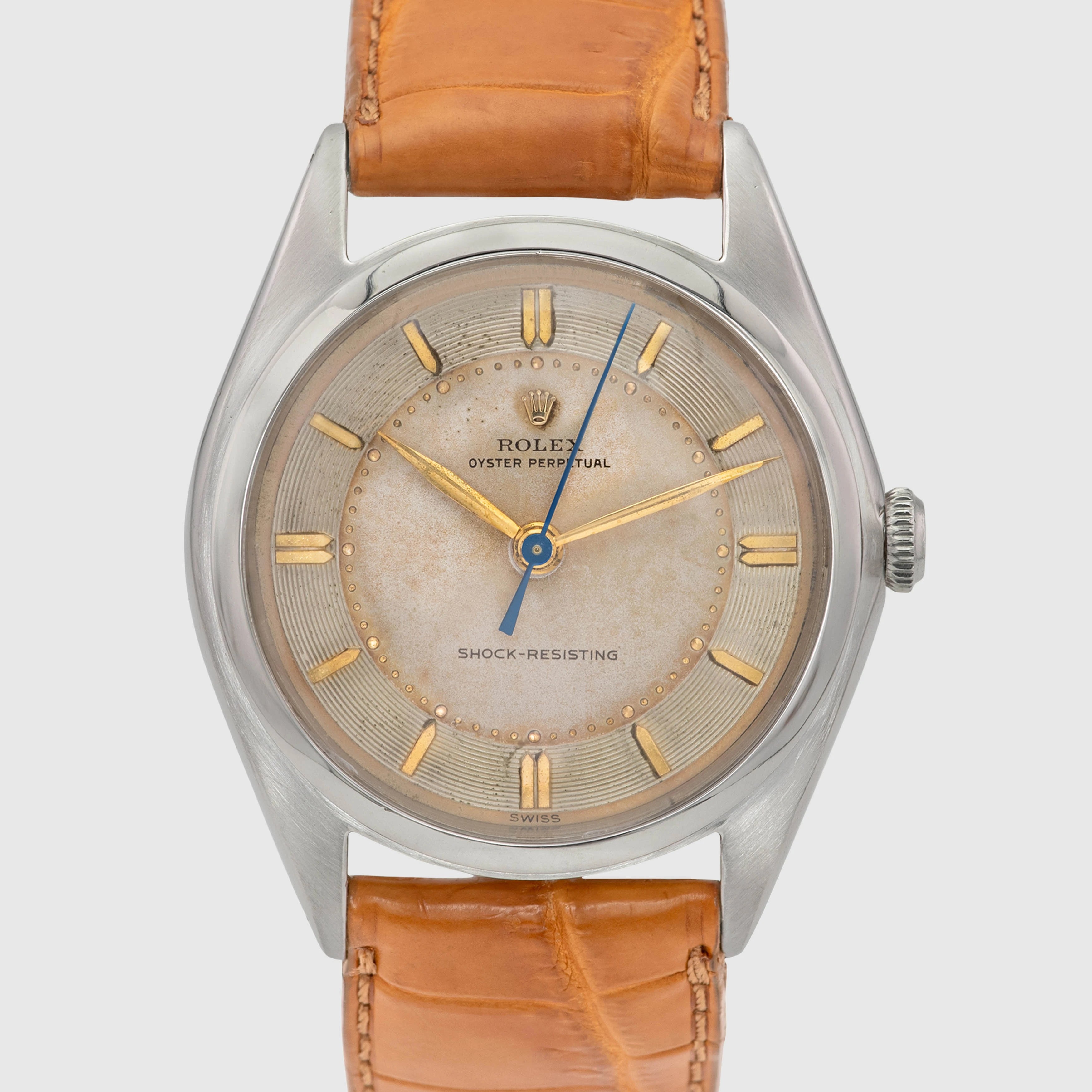 1946 Rolex Big Bubbleback Two Tone Dial Stainless Steel Ref. 5028