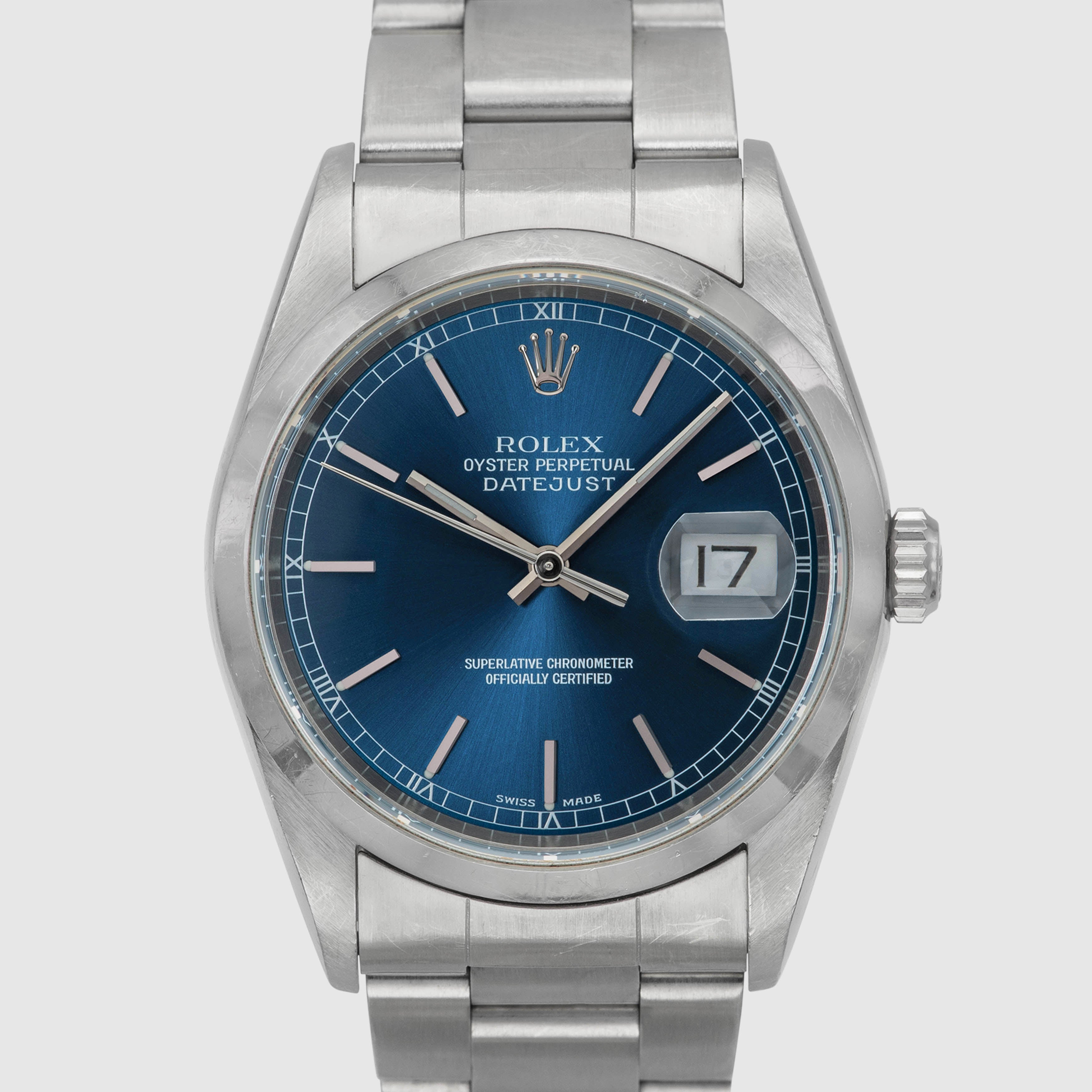 2000 Rolex Datejust Stainless Steel Blue Dial Ref. 16200