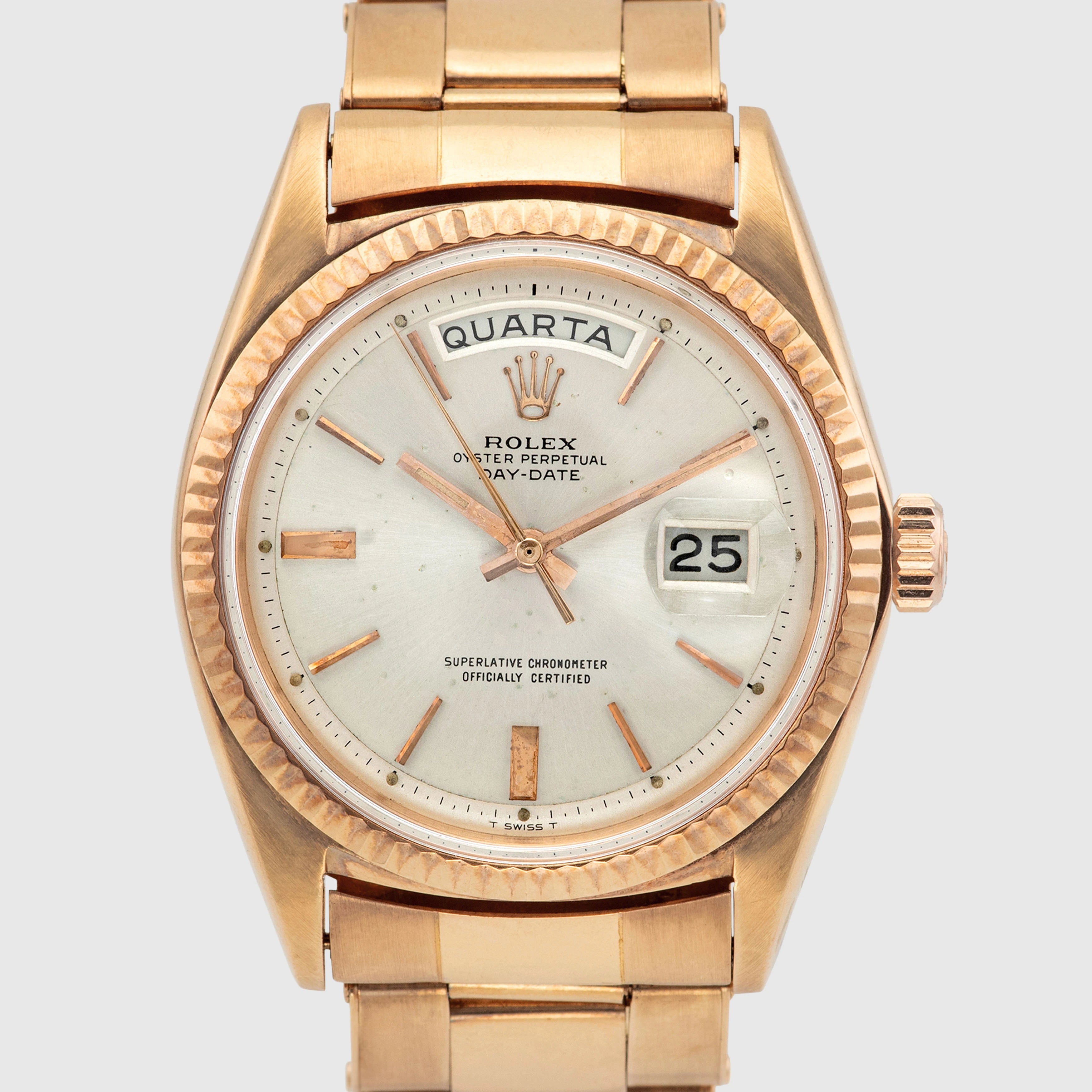 1966 Rolex Day Date Pink Gold Gay Frères Oyster Bracelet Ref.1803