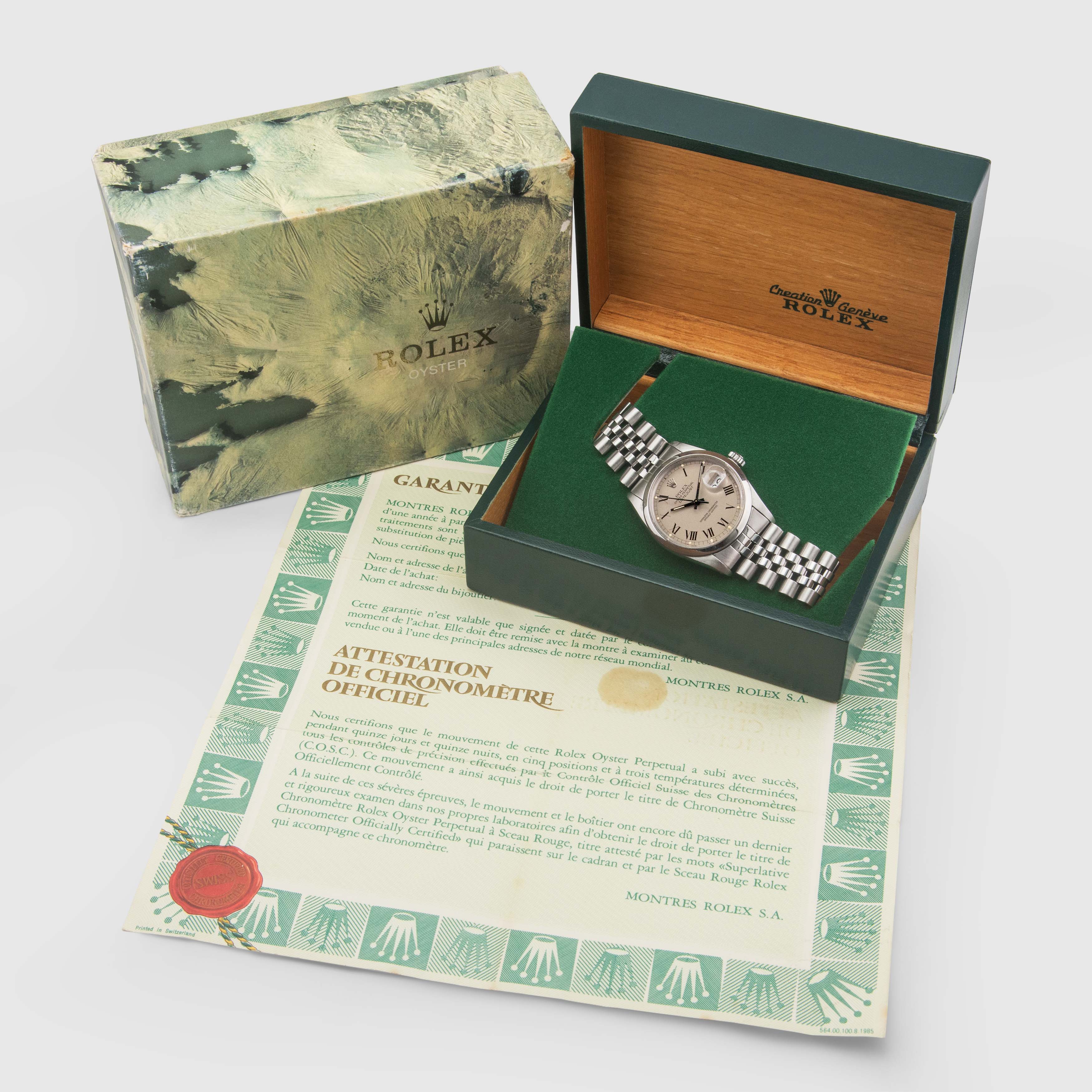1983 Rolex Datejust Grey Buckley Dial Ref. 16000 (Full Set)
