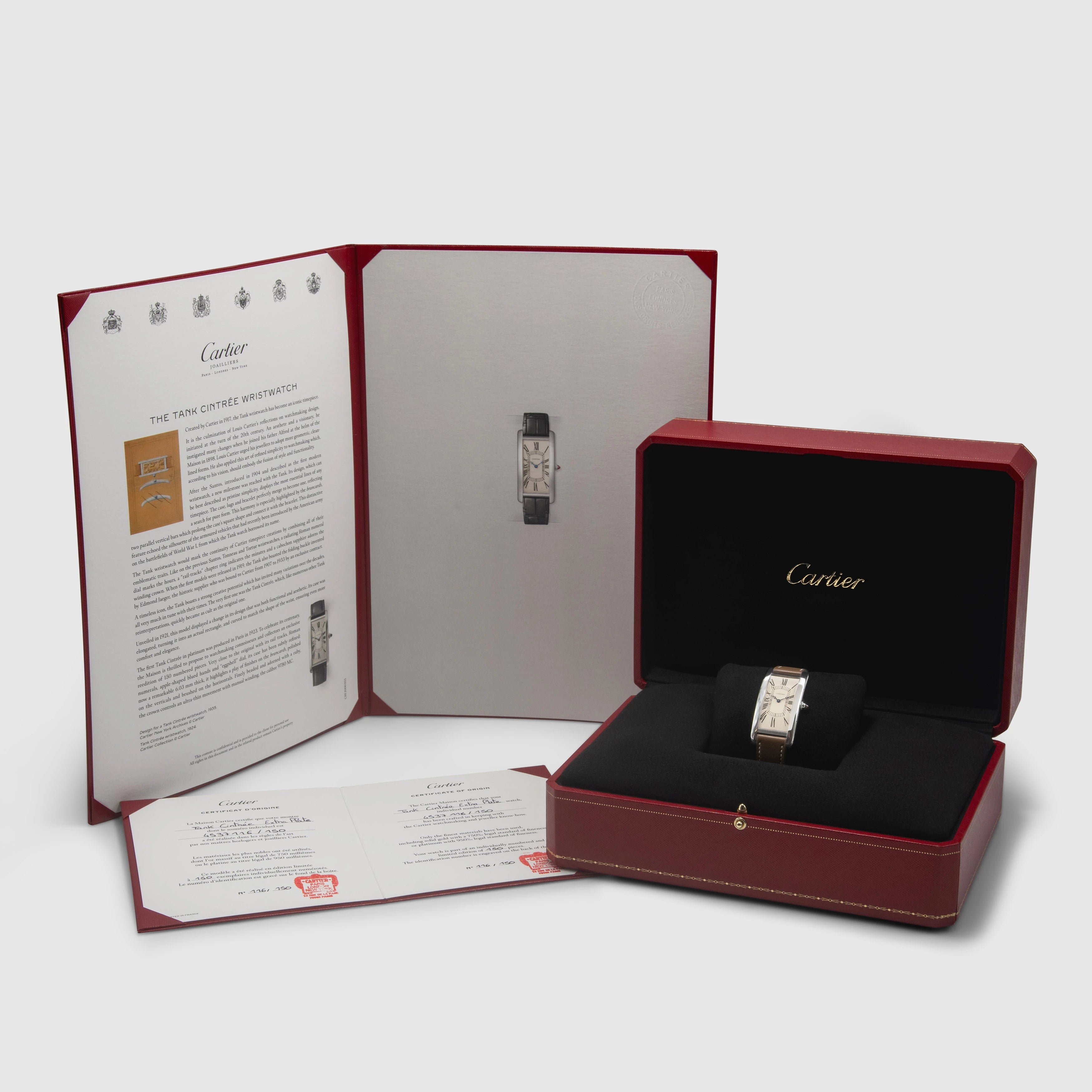 2024 Cartier Tank Cintrée Platinum Ref. WGTA0193 (Full Set)