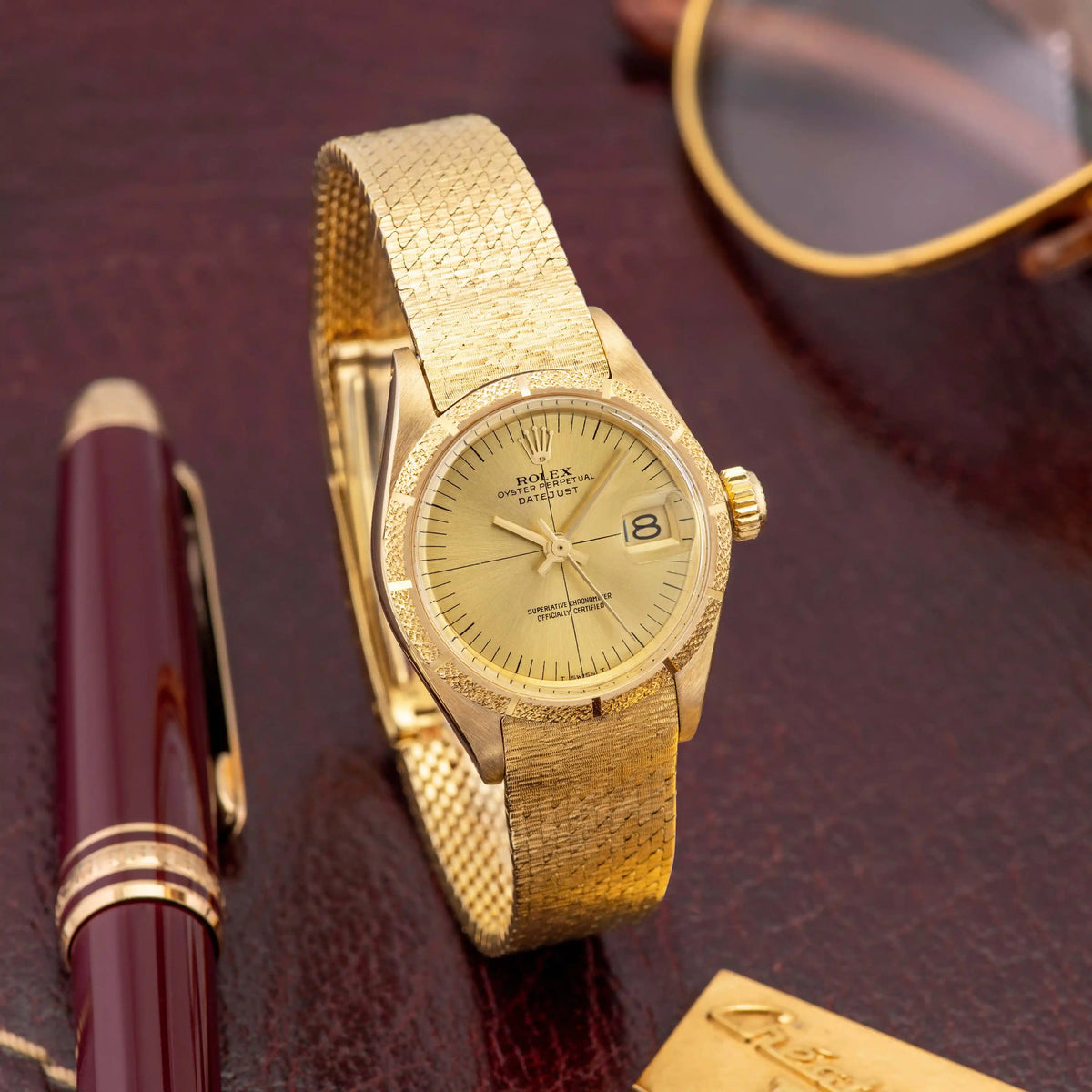 1972 Rolex Datejust Ladies Champagne Crosshair Dial Ref. 6900