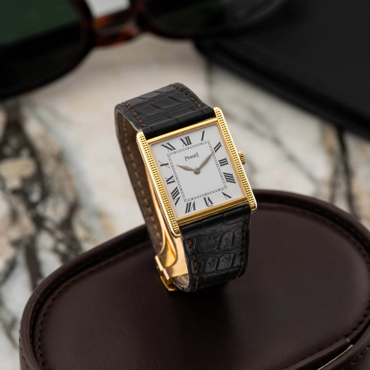 1980's Piaget Tank 'Clous de Paris' 18K Yellow Gold Ref. 9294