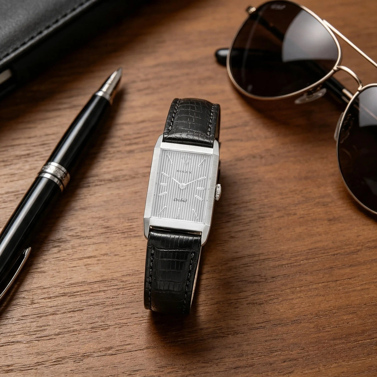 1975 Rolex Cellini 18K White Gold Grey Tapestry Dial Ref. 2677