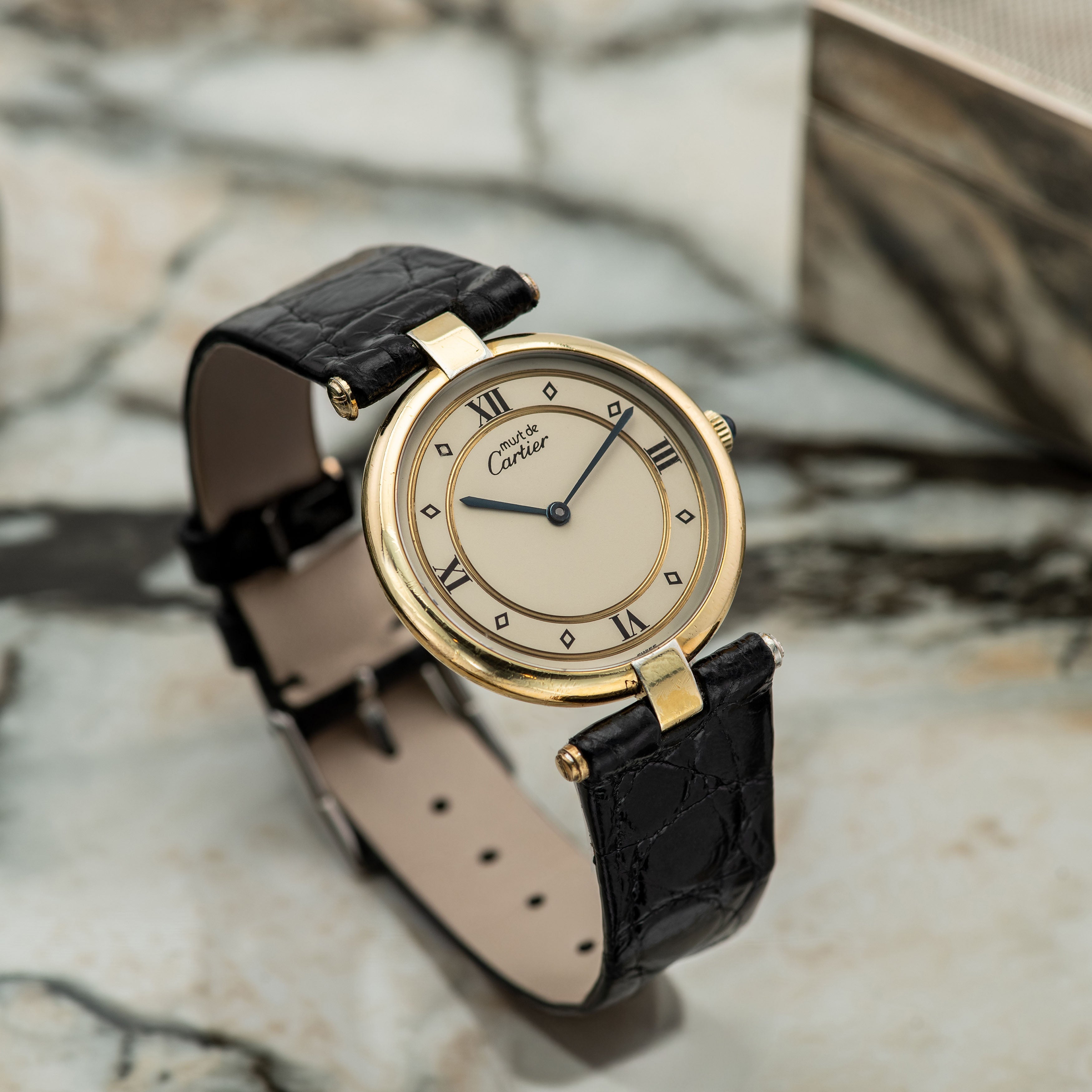 1990's Cartier Must De Vermeil Ivory Dial Ref. 590003