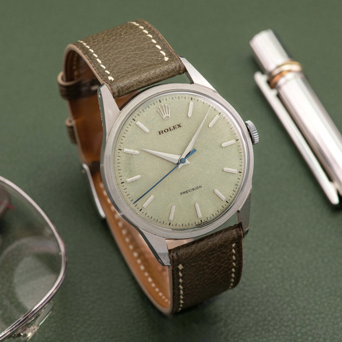 1954 Rolex Dress Watch Stainless Steel Sand Finish Dial Ref. 8896