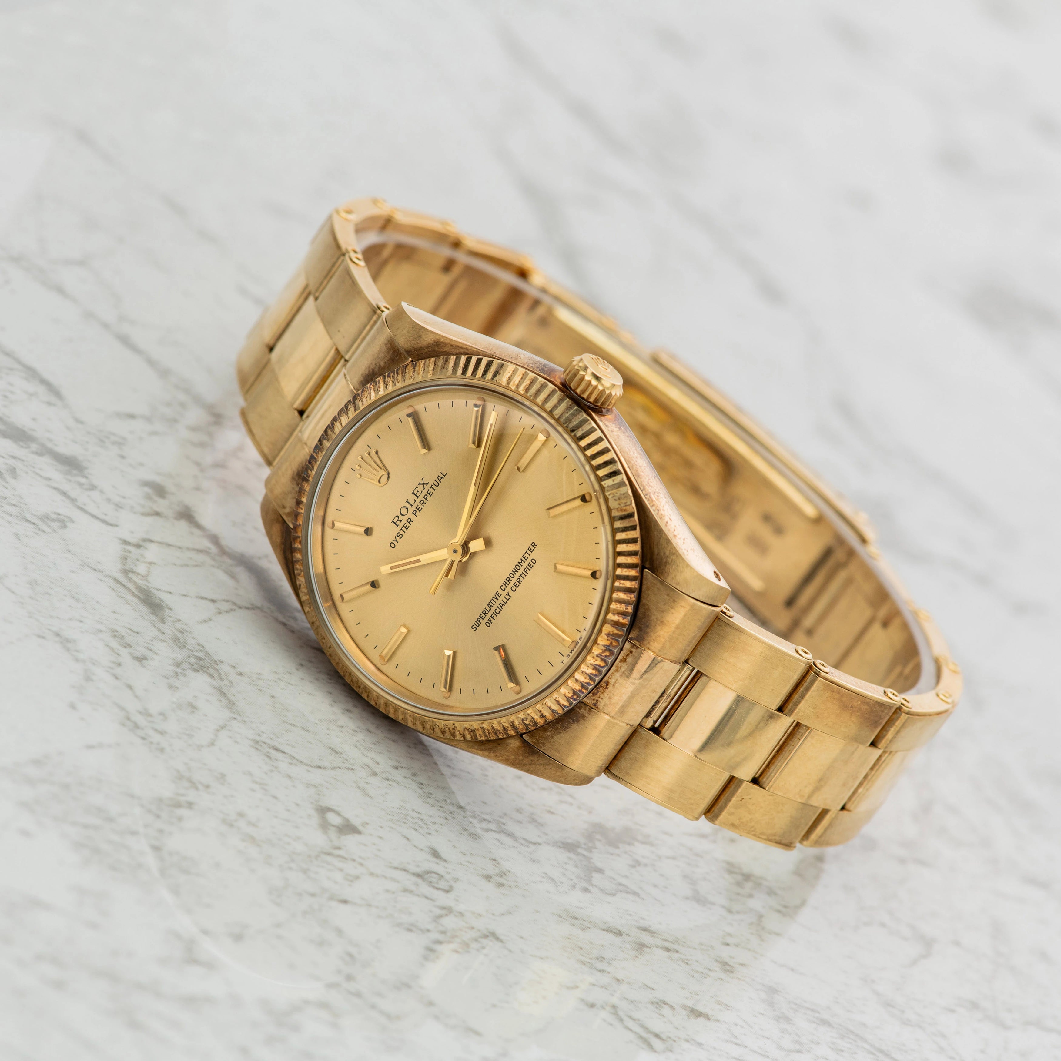 1976 Rolex Oyster Perpetual 18k Yellow Gold 'NOS' Ref. 1005
