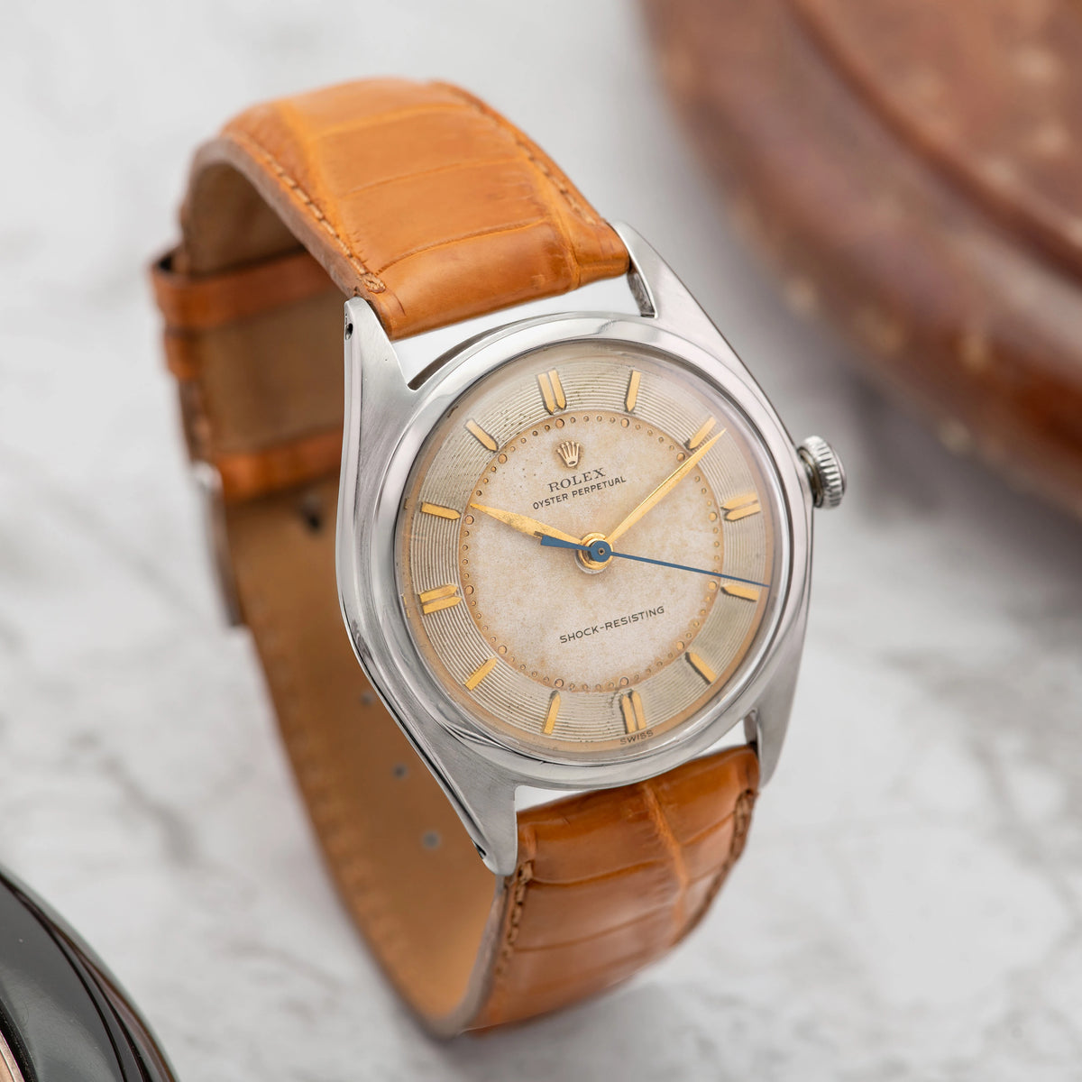 1946 Rolex Big Bubbleback Two Tone Dial Stainless Steel Ref. 5028