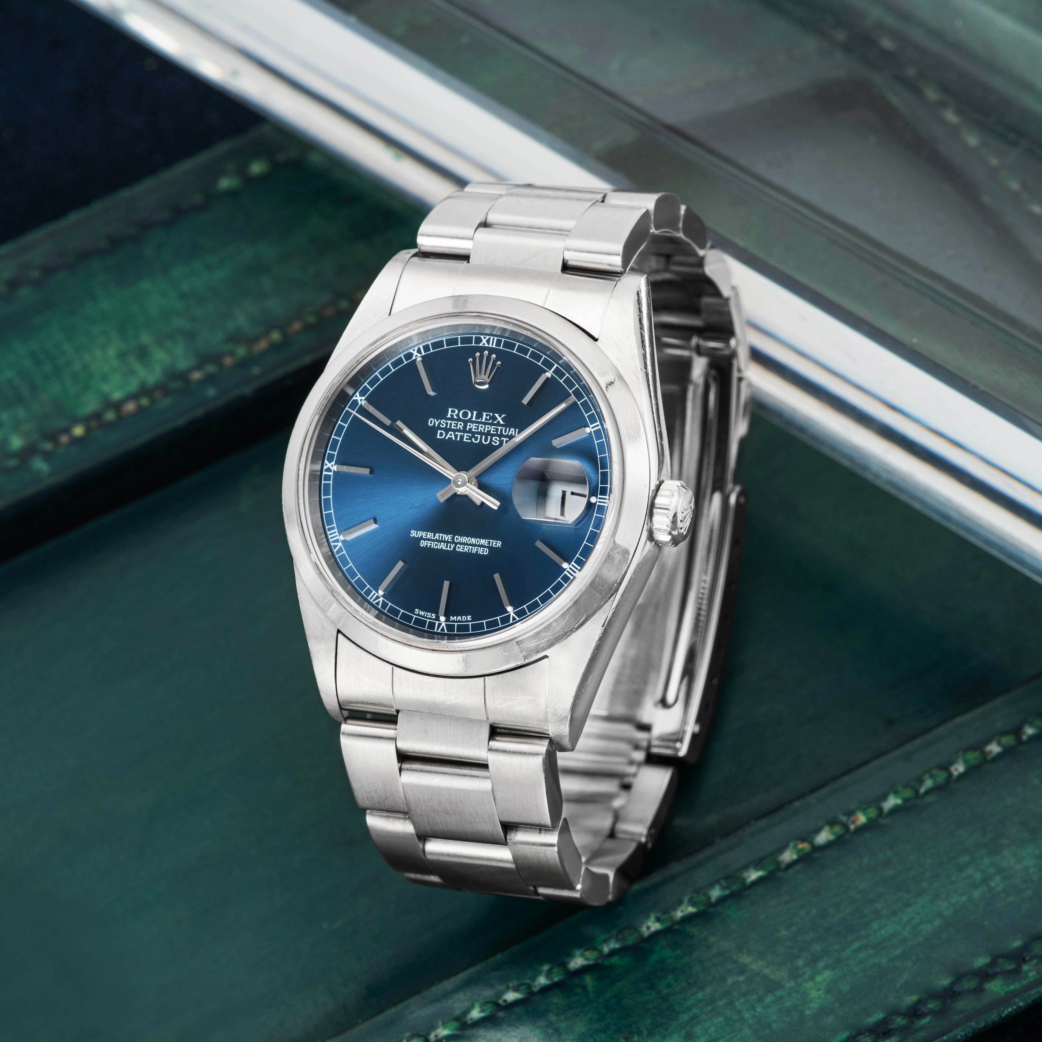 2000 Rolex Datejust Stainless Steel Blue Dial Ref. 16200