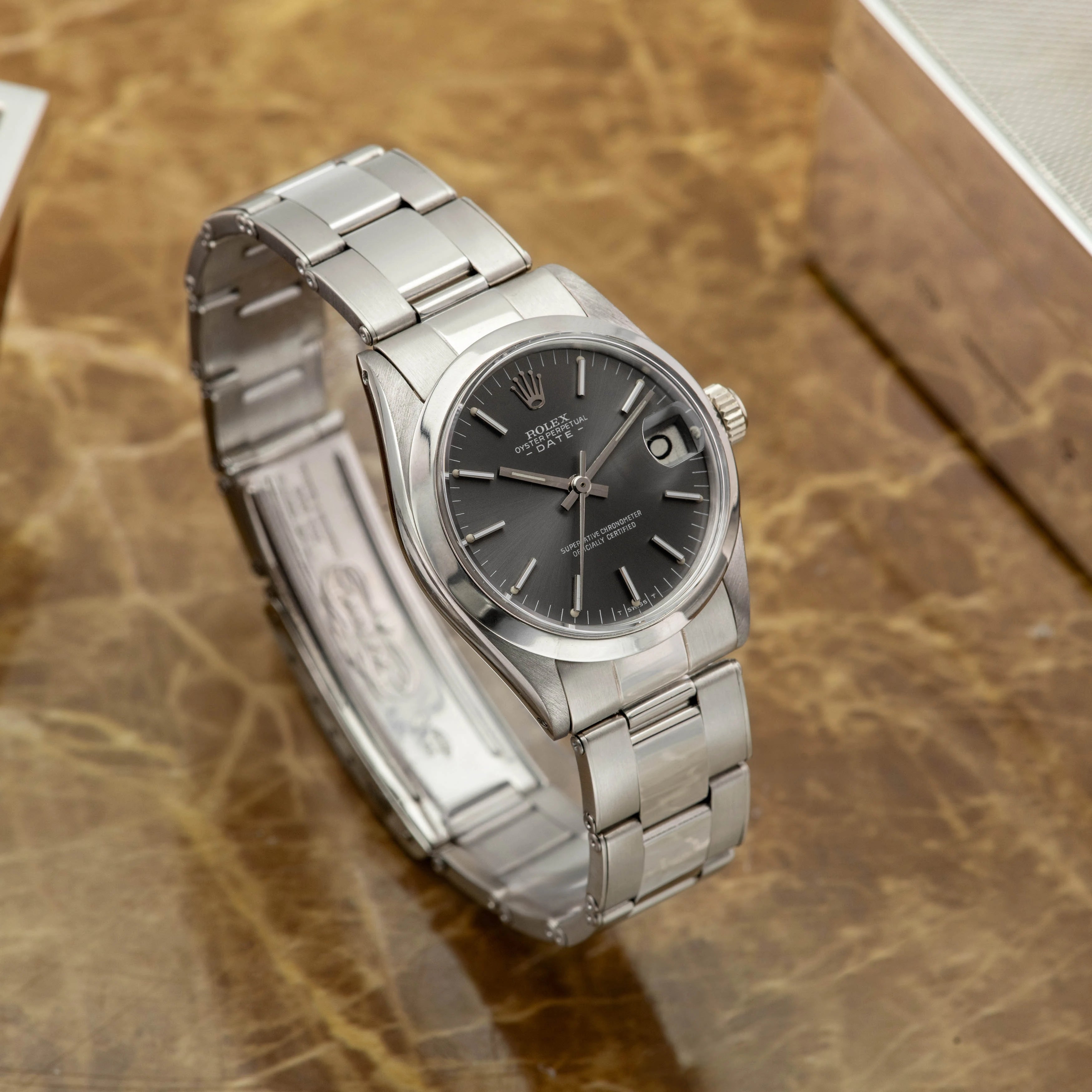 1972 Rolex Oyster Perpetual Date 31 White Gold Rivetted Oyster Ref. 6824 (Like New)