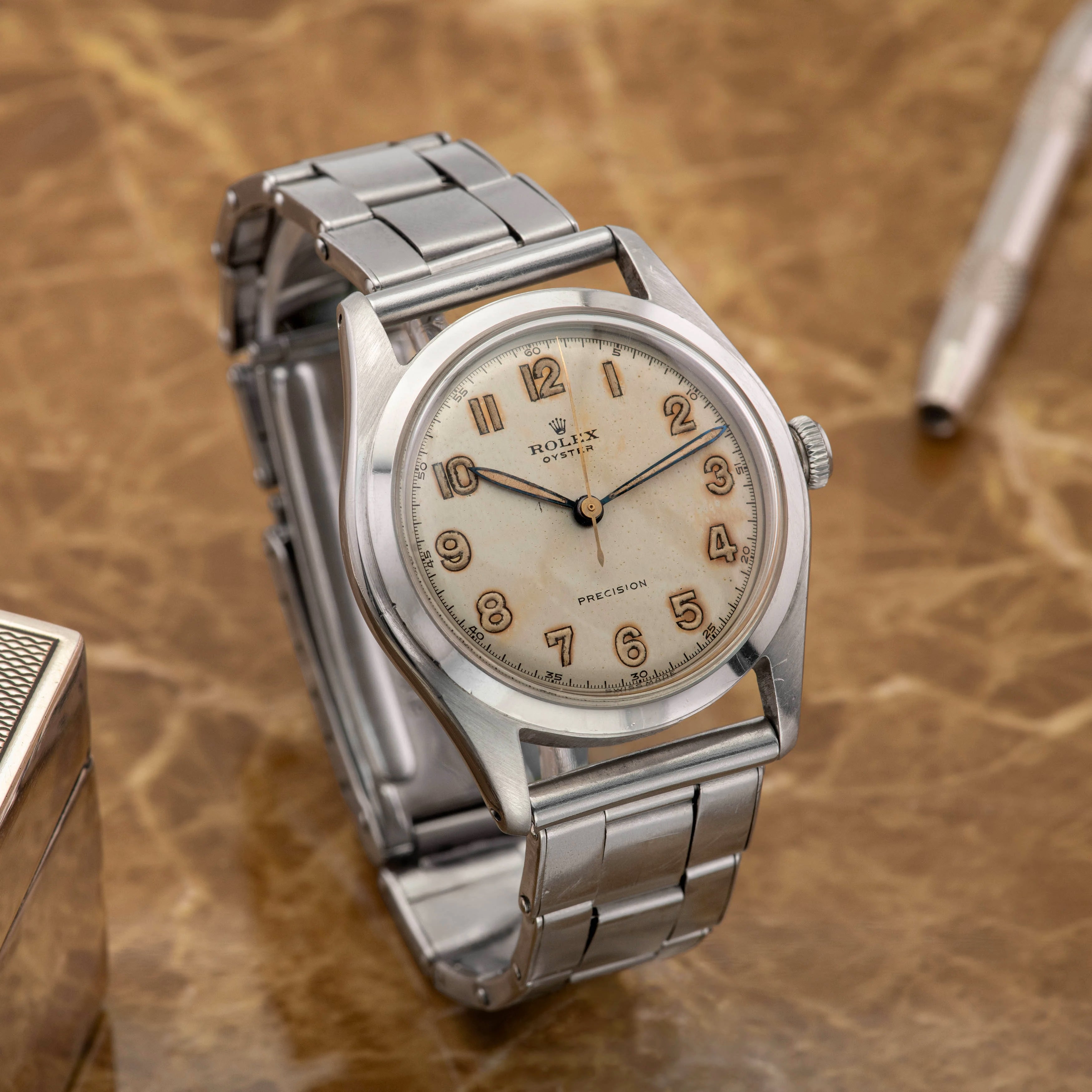 1948 Rolex Oyster Precision Flatback Arabic Radium Dial Ref. 4499