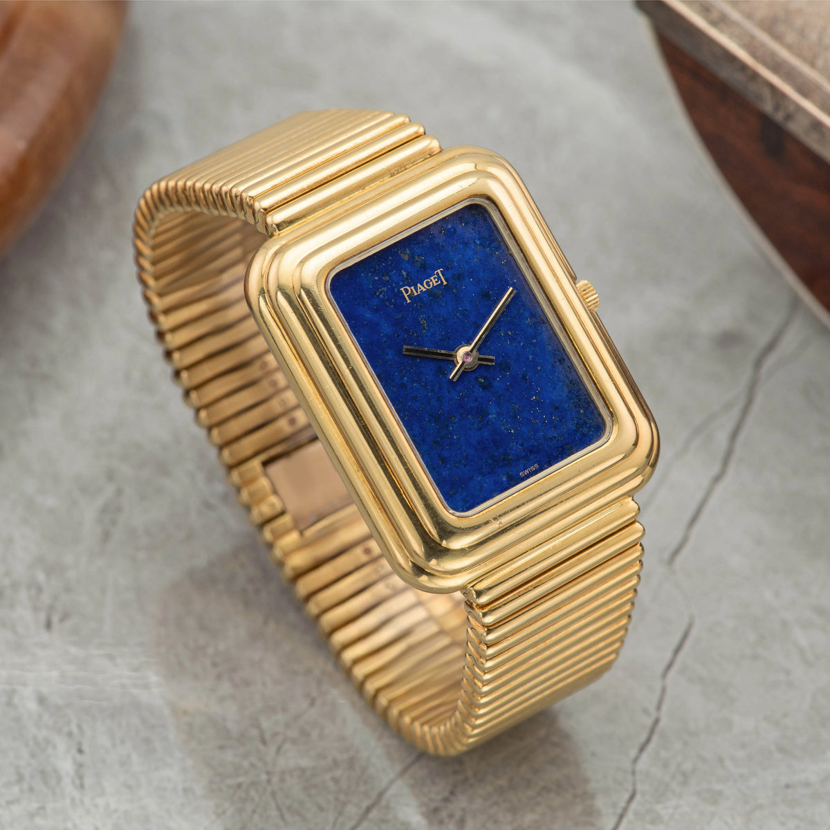 1970's Piaget Beta 21 Lapis Dial 18K Yellow Gold Ref. 14101 C10