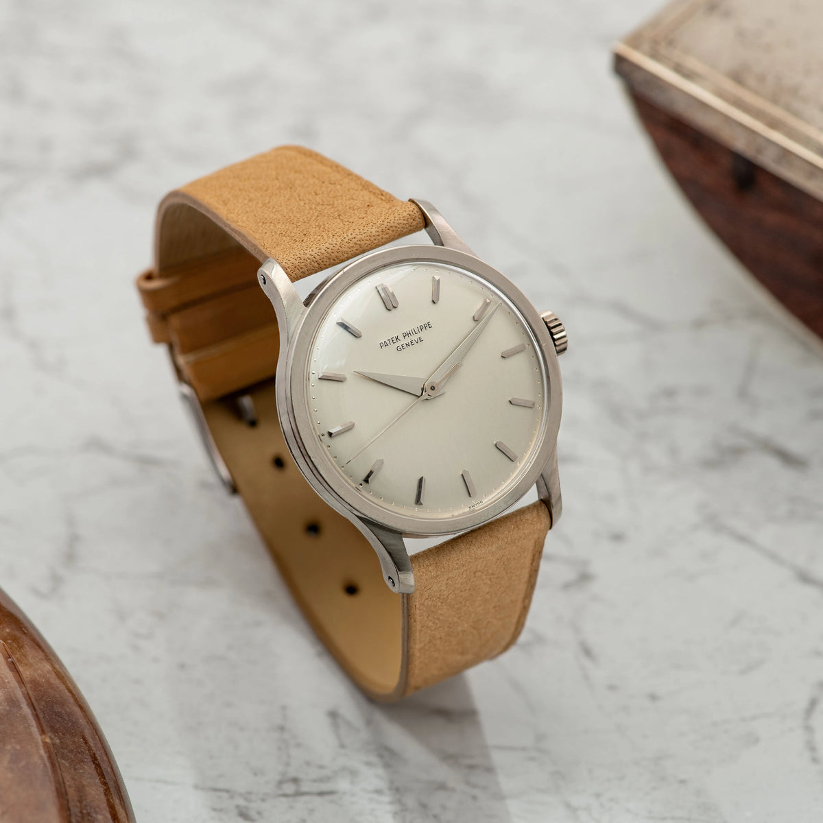 1970's Patek Philippe Calatrava White Gold Silver Dial Ref. 570