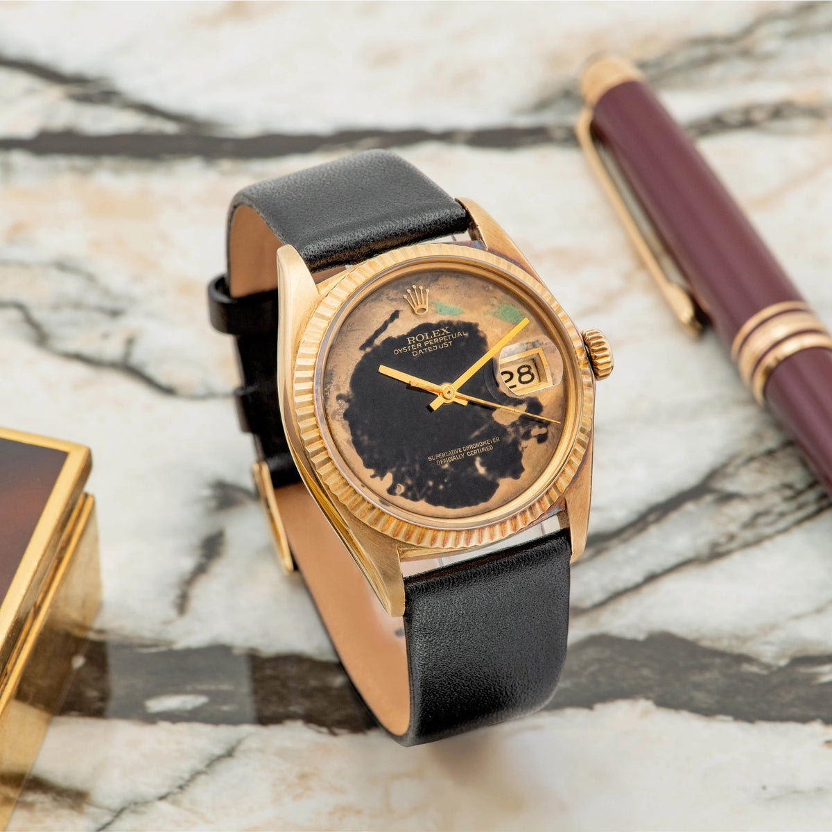1972 Rolex Datejust 18k Onyx/Obsidian Dial Ref. 1601