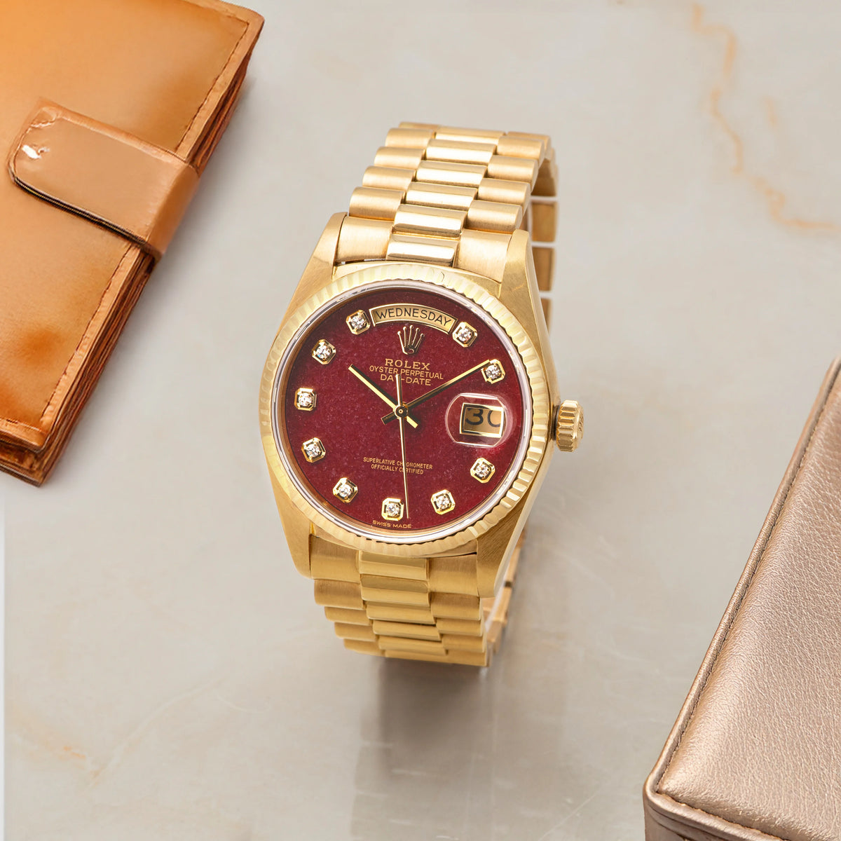 1988 Rolex Day Date Rubellite Diamond Dial Ref. 18038