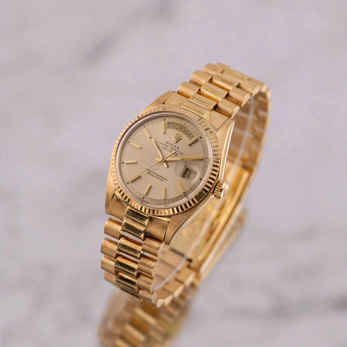 1970 Rolex Day Date Champagne Big Logo Clasp Ref. 1803