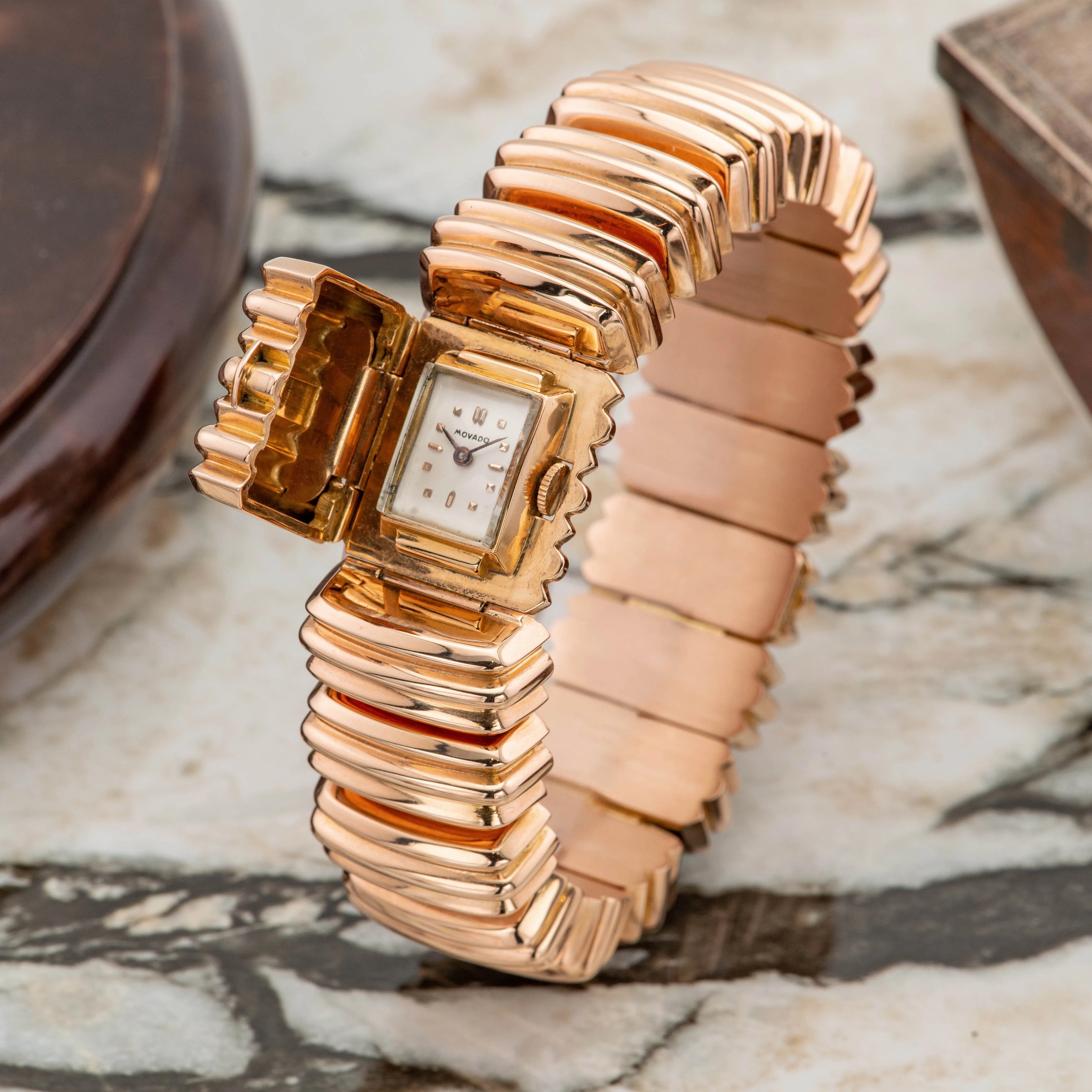 1970’s Movado Bracelet Watch 18K Pink Gold - Unworn Ref. 565008