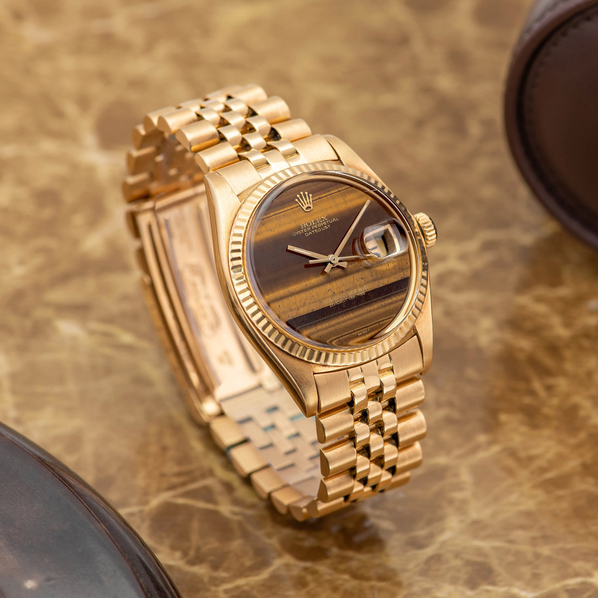 1974 Rolex Datejust 18K Yellow Gold Tiger Eye Dial Ref. 1601