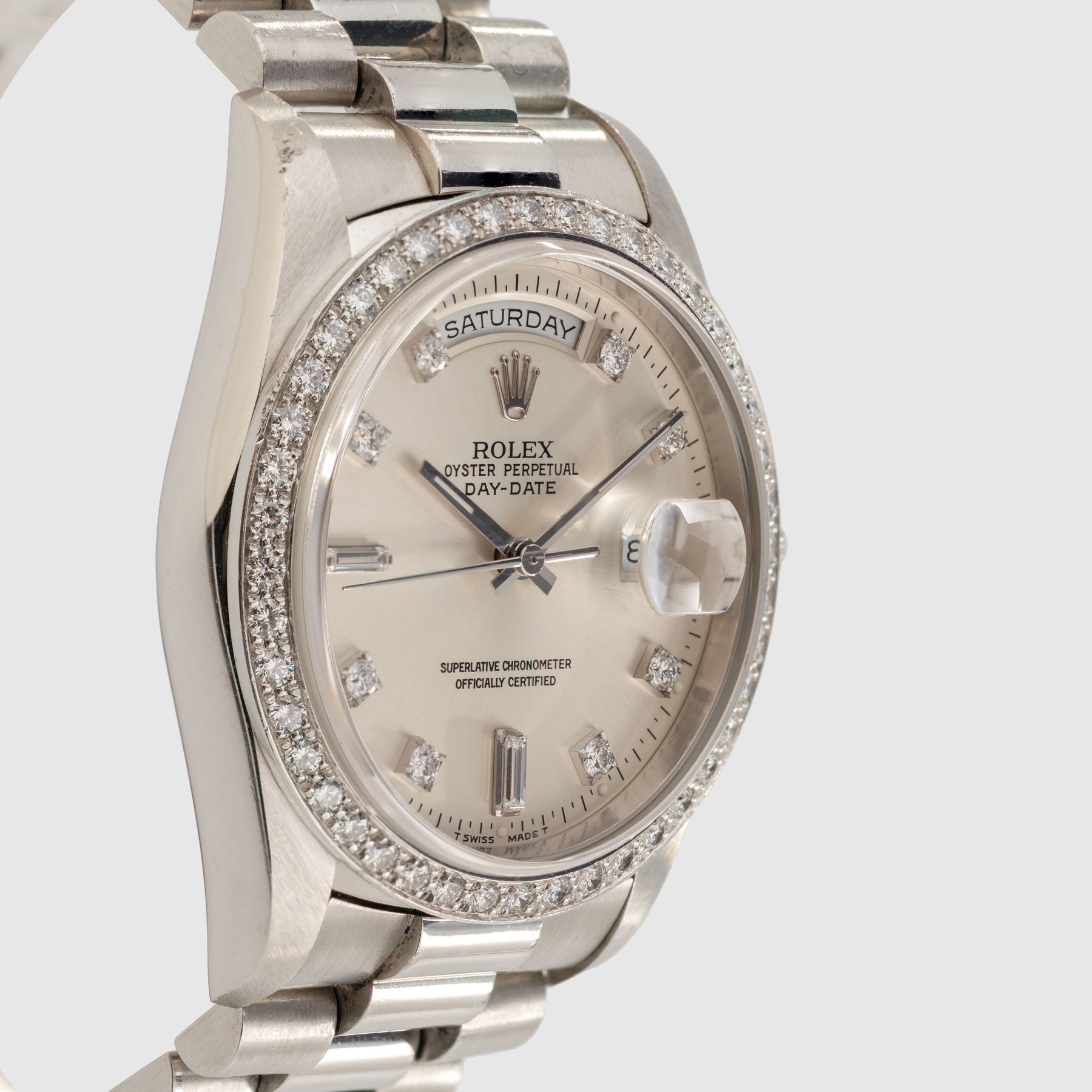 1991 Rolex Day Date Platinum Jumbo Diamond Dial Ref. 18346