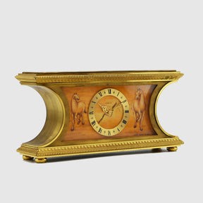 Gubelin Swiss Brass Clock after Leonardo Da Vinci