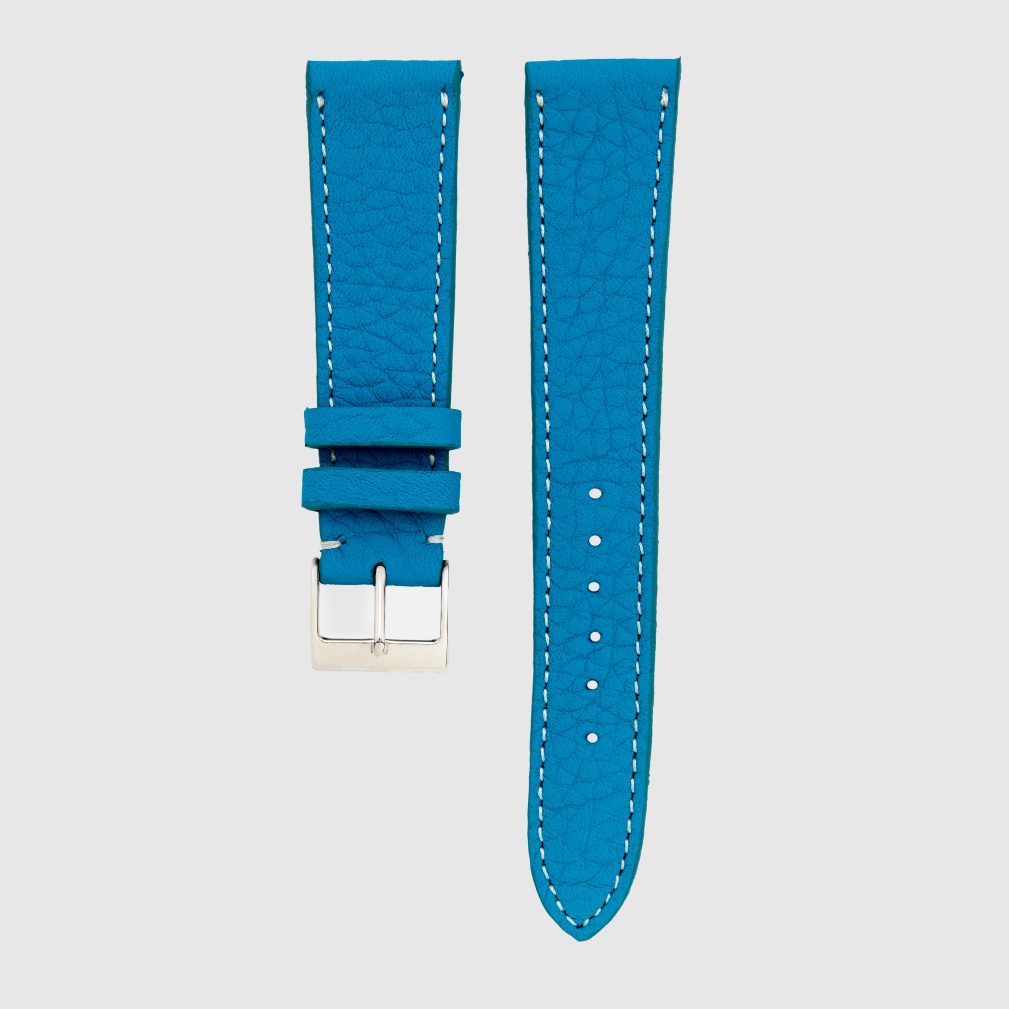Pebble-Grain Calfskin - Azzurro/Blu