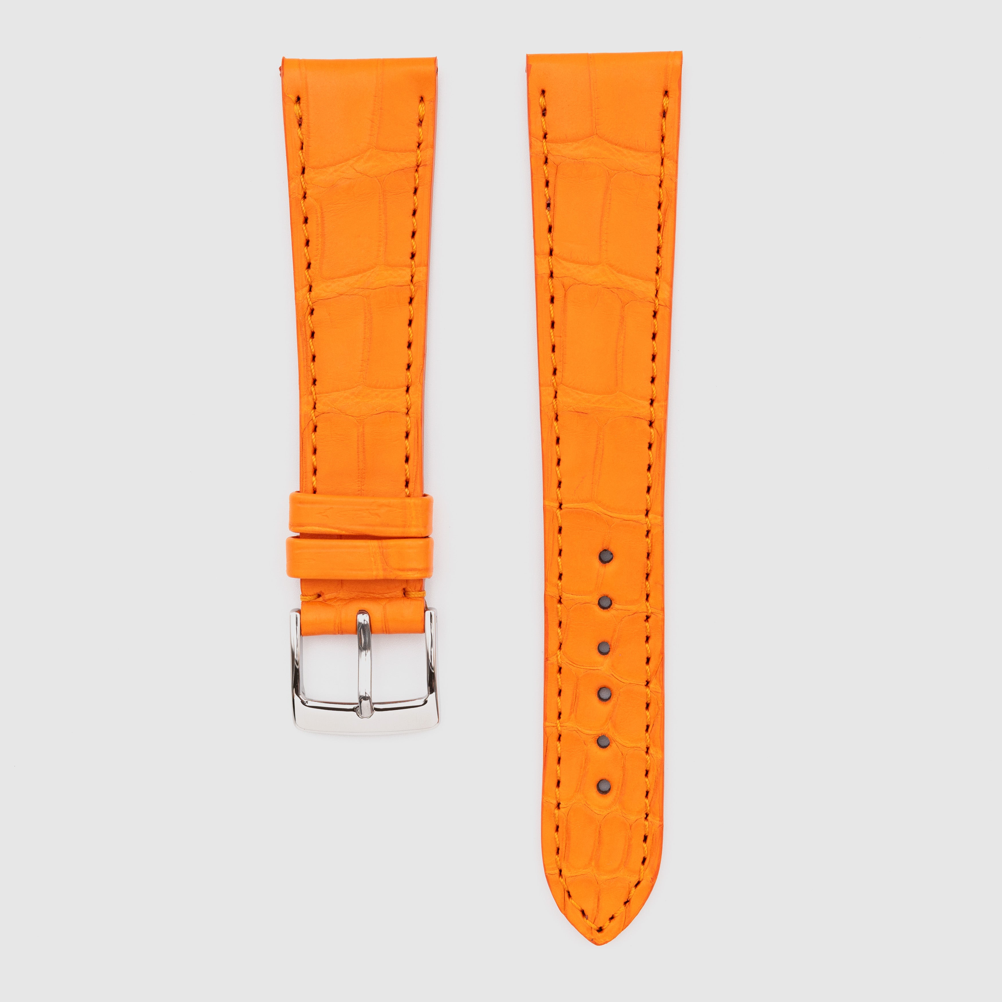 Camille Fournet Strap Alligator Matte Square Scales Orange