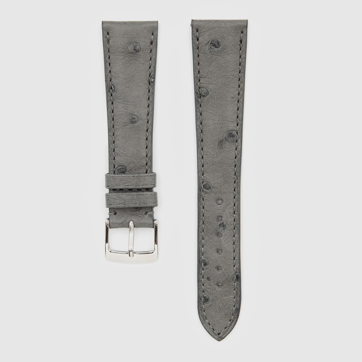 Camille Fournet Strap Ostrich Charcoal Gray (Multiple Sizes)