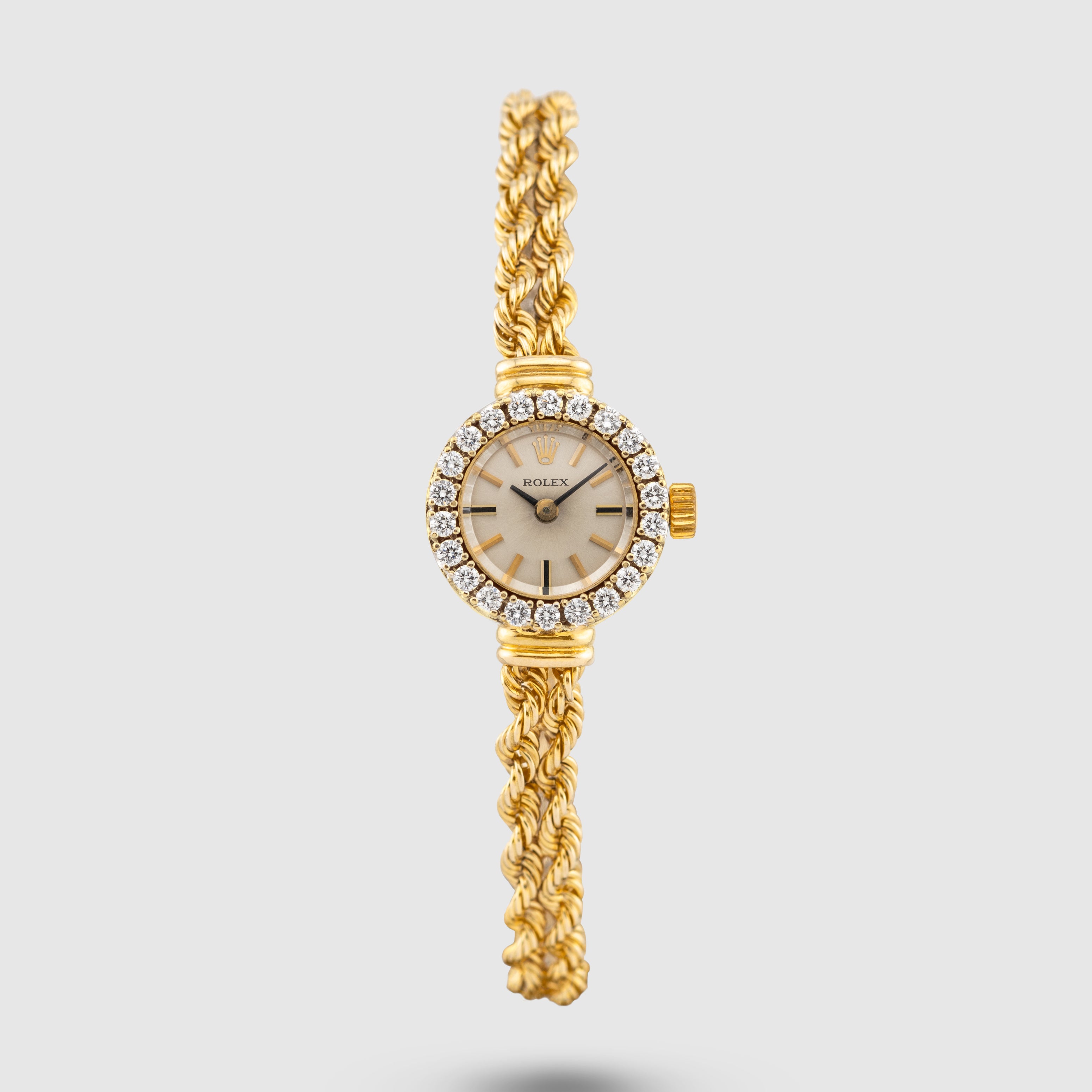 1960's Rolex Ladies Cocktail Watch 14K Diamonds Ref. 8418