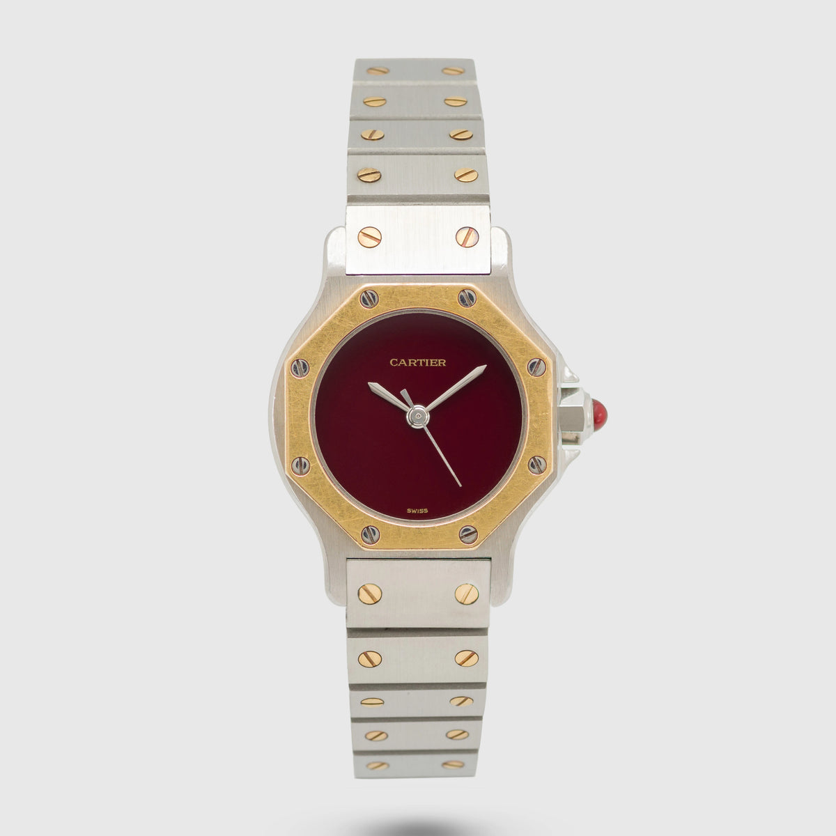 1980's Cartier Santos Octo St/G Burgundy Dial Ref. 0907