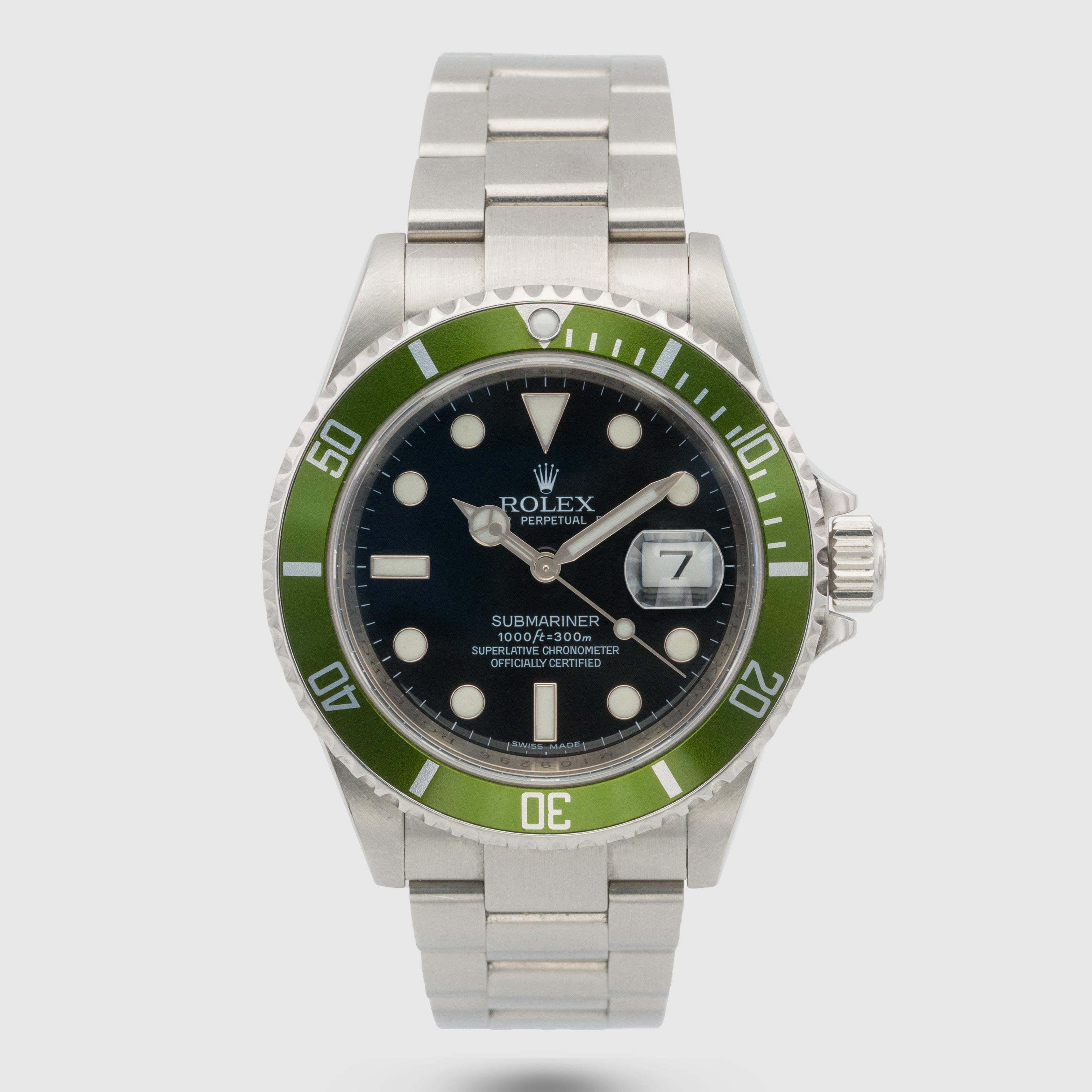 2007 Rolex Submariner Kermit Mint Green Bezel Ref. 16610LV